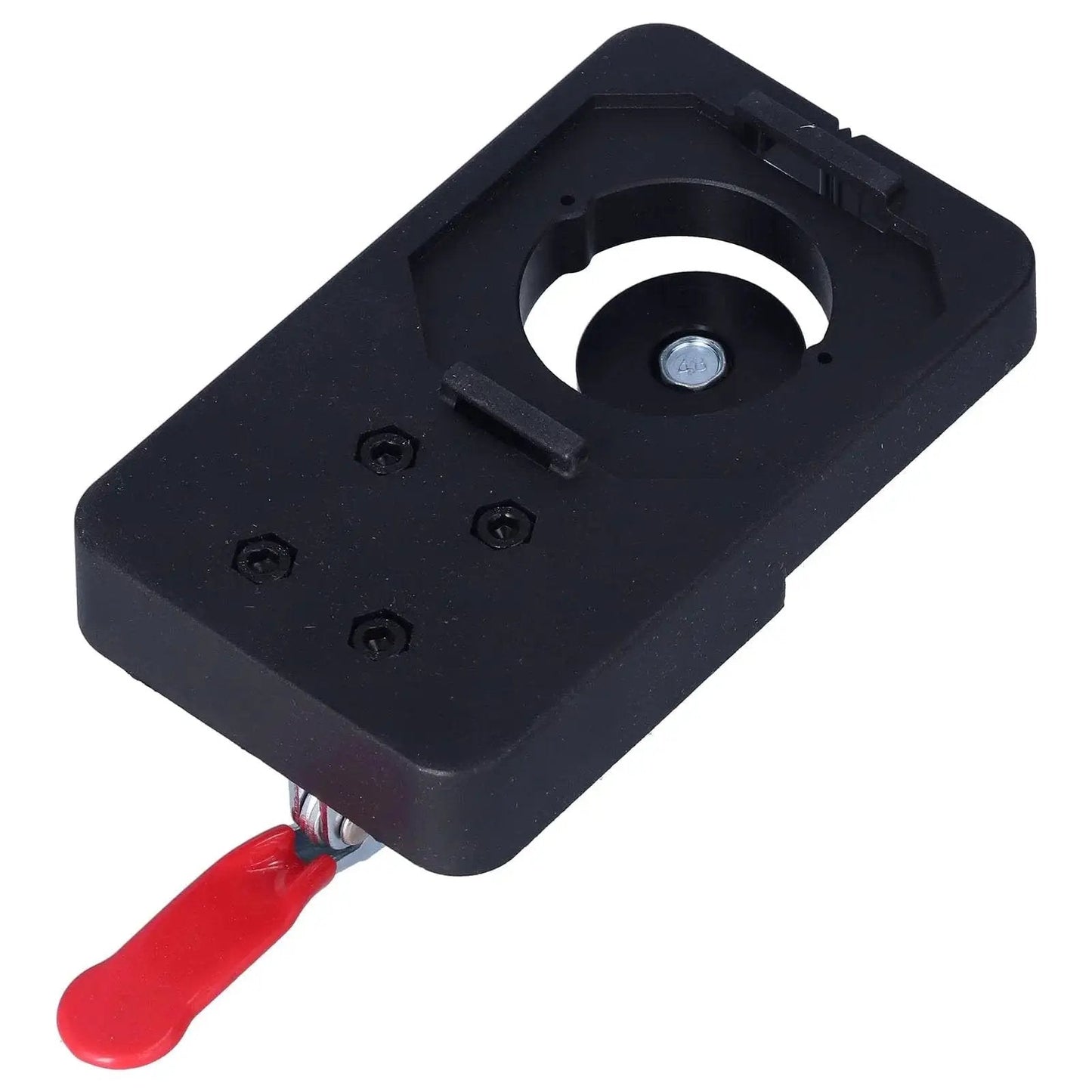 Household Woodworking Hinge Boring Jig Kit 35mm And 1.4 Inch Hole Opener showing ABS body with clamping mechanism