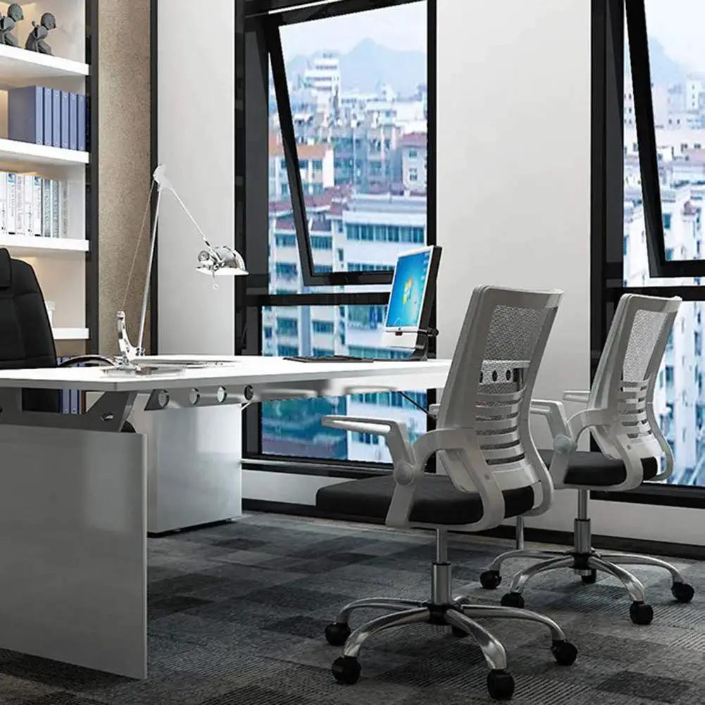 Modern office with gray chairs featuring 2 Inch Nylon Swivel Caster Wheel With Brake For Carts Office Chairs And Furniture.