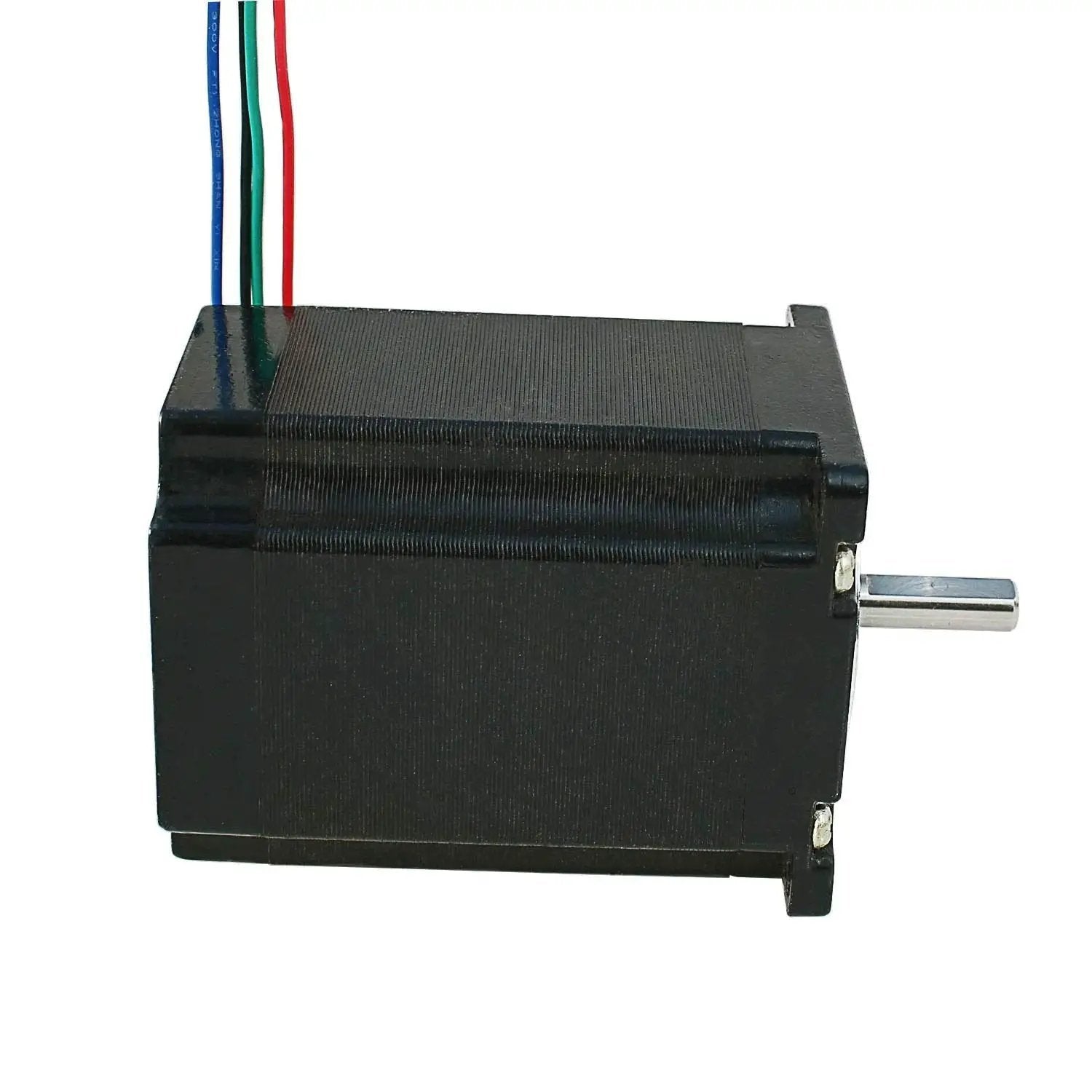 Side view of Nema 23 Stepper Motor 2.8A 1.9Nm 8mm Shaft 76mm Length for CNC Mills and Lathes with exposed wiring