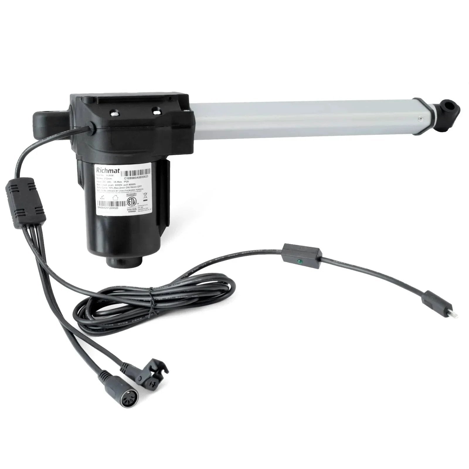Lift Chair Actuator Replacement For Richmat HJA58 And GM1450-LM, Electric Recliner Drive Motor For UC550 And UC556 Series, Heavy Duty Linear Actuator For Adjustable Sofas, C109580A5800623 Compatible shown in side view.