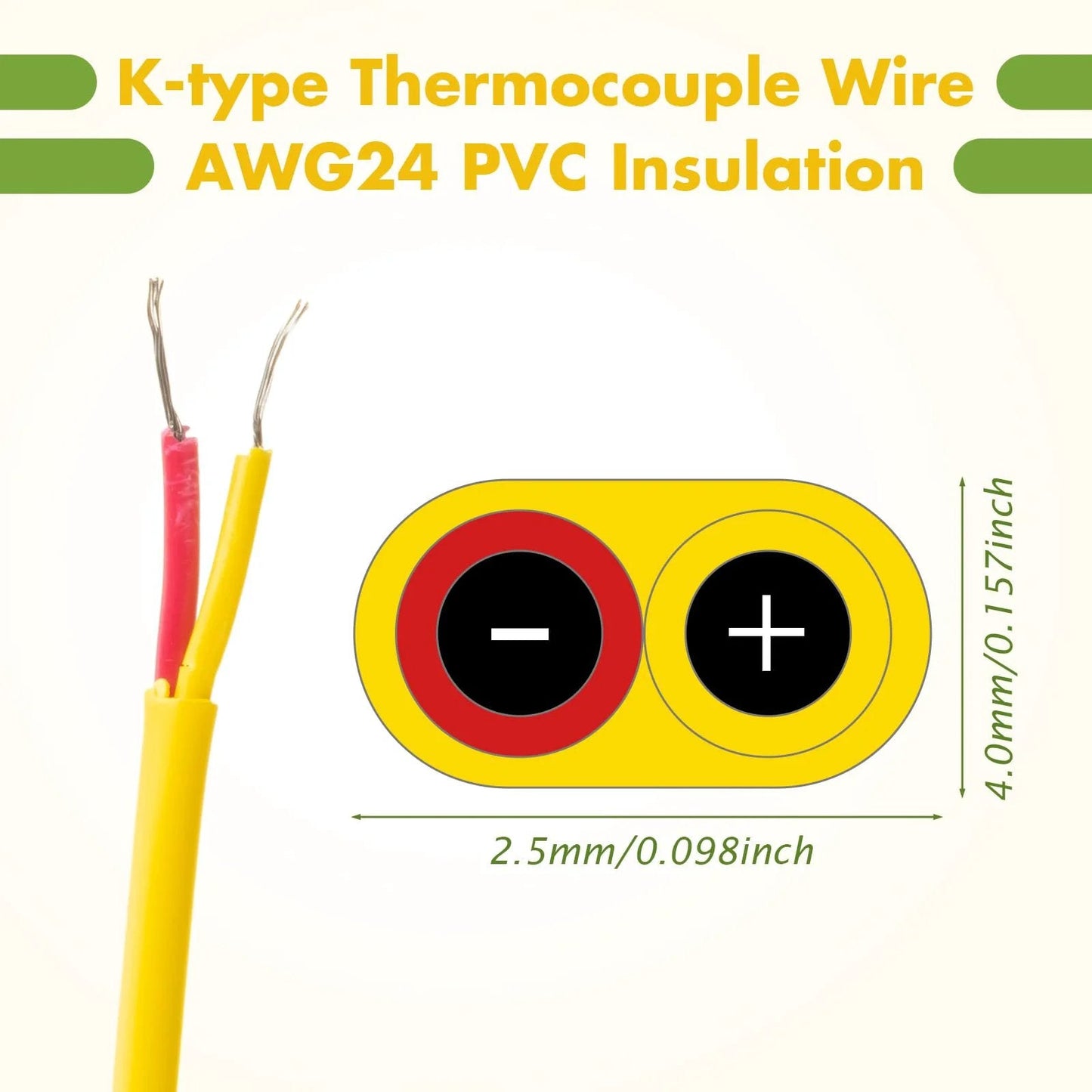 K Type Thermocouple Wire AWG 24 Solid With PVC Insulation For Thermocouples And Extension Wiring Ten Yards Pack Top Notch