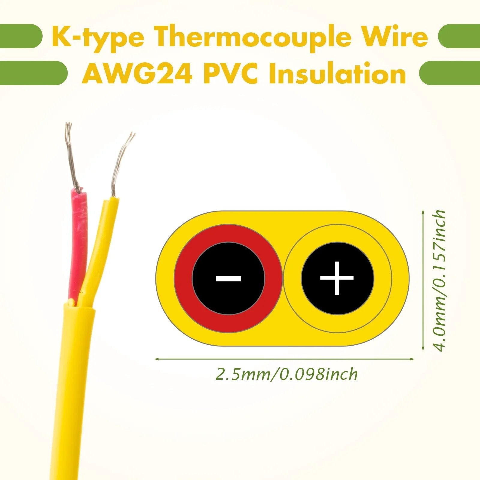 K Type Thermocouple Wire AWG 24 Solid With PVC Insulation For Thermocouples And Extension Wiring Ten Yards Pack Top Notch