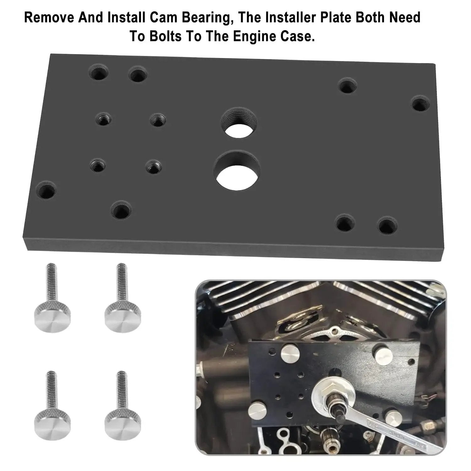 M8 Cam Inner Camshaft Needle Bearing Installer Tool Kit plate and screws for 2017 Milwaukee Eight Engine installation