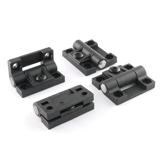 4 Pack Black Nylon Adjustable Torque Hinges for Cabinets and Furniture, Corrosion-Resistant Position Control Hinges, Heavy Duty and Easy to Install, Ideal for DIY Projects and Quick Upgrades