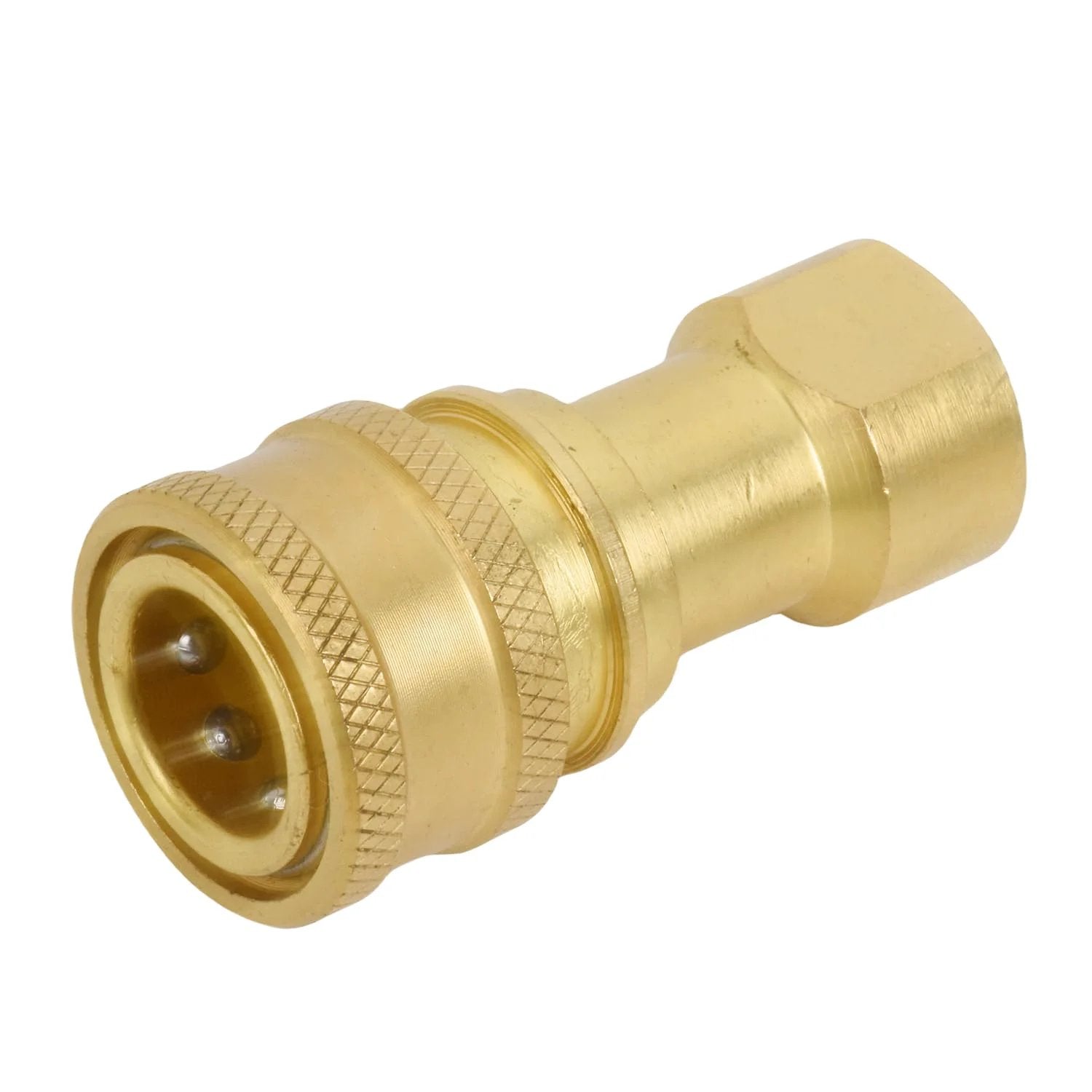 Brass 1/4 Inch NPTF High Pressure Hydraulic Nipple Connector Built Tough For Industrial Fluid Lines, Precision Machined