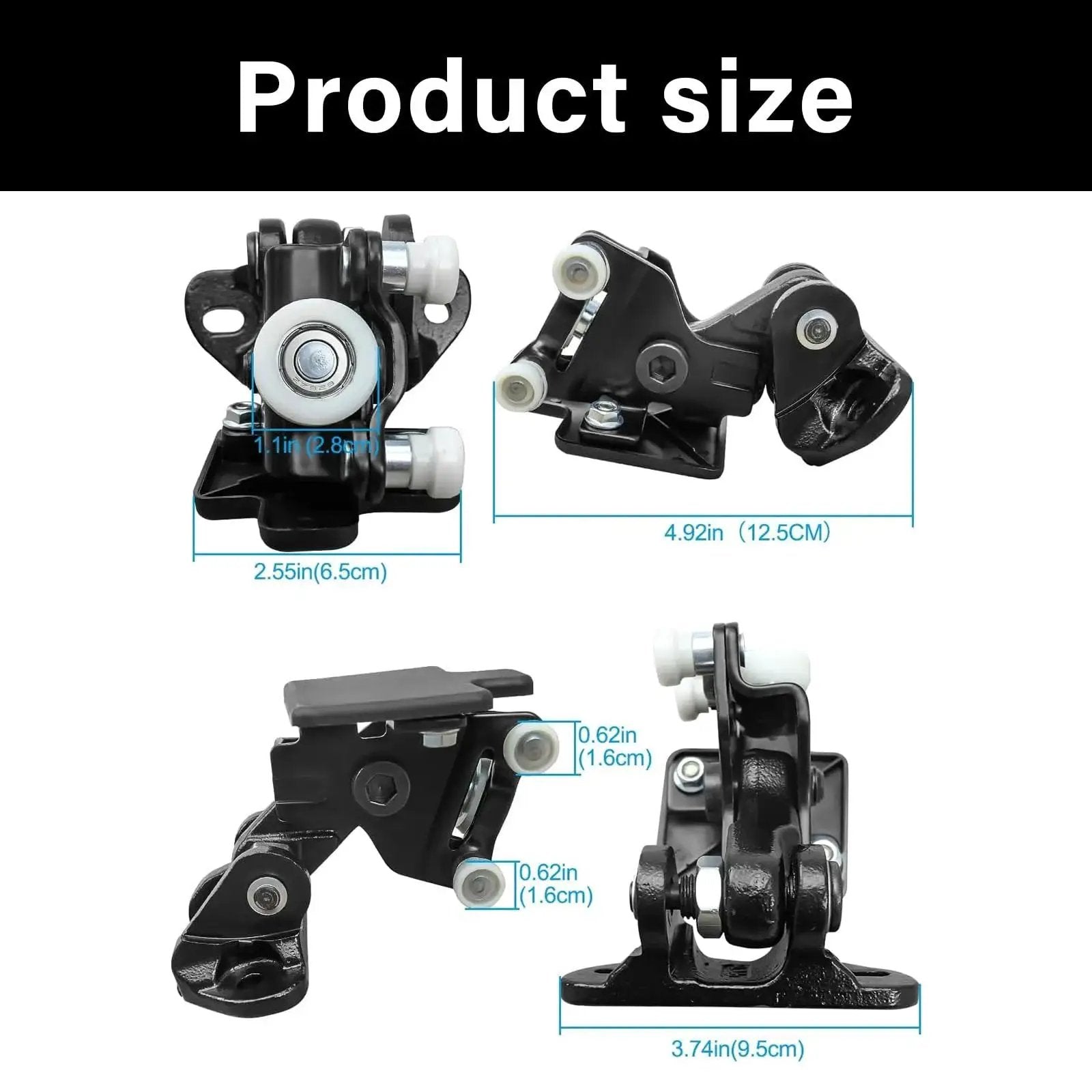 Product size diagram for Premium Precise Engineered Truck Door Hinge Roller With High Load Capacity Metal Construction.