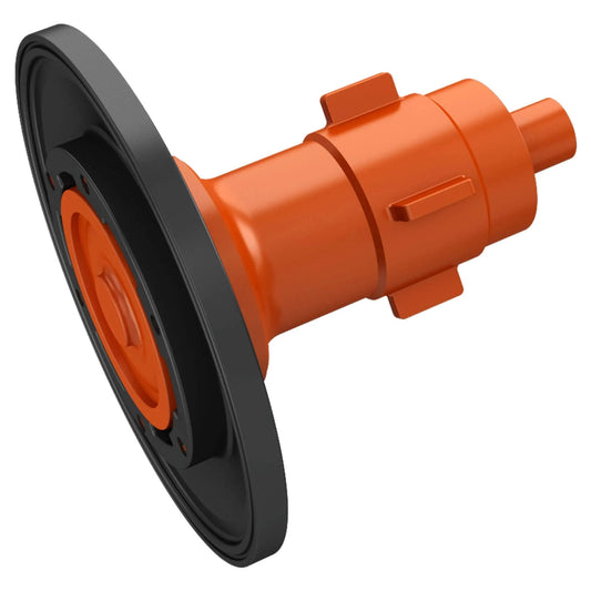 Diaphragm Assembly 0.5 GPF Urinal Replacement Part For Easy Install And Lasting Durability With A Precise Fit Built For American Standard Plumbing By American Standard in orange and black plastic, detailed side view.