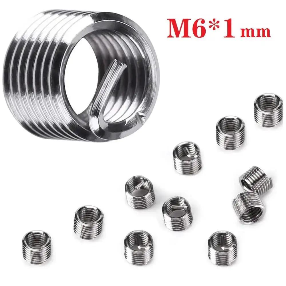Heavy Duty 30 Piece M6 X 1.0mm Thread Repair Insert Kit In Stainless Steel with multiple inserts visible
