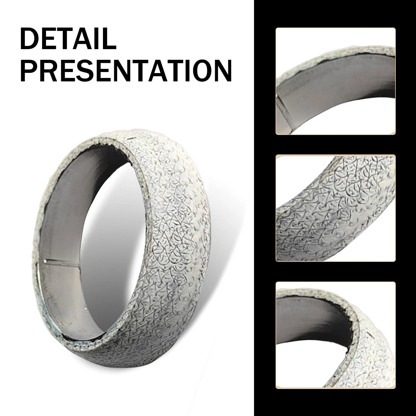 Universal 65mm Graphite Ceramic Exhaust Donut Gasket 2.5 Inch Inner Diameter 2 Pack Leakproof Seal details.