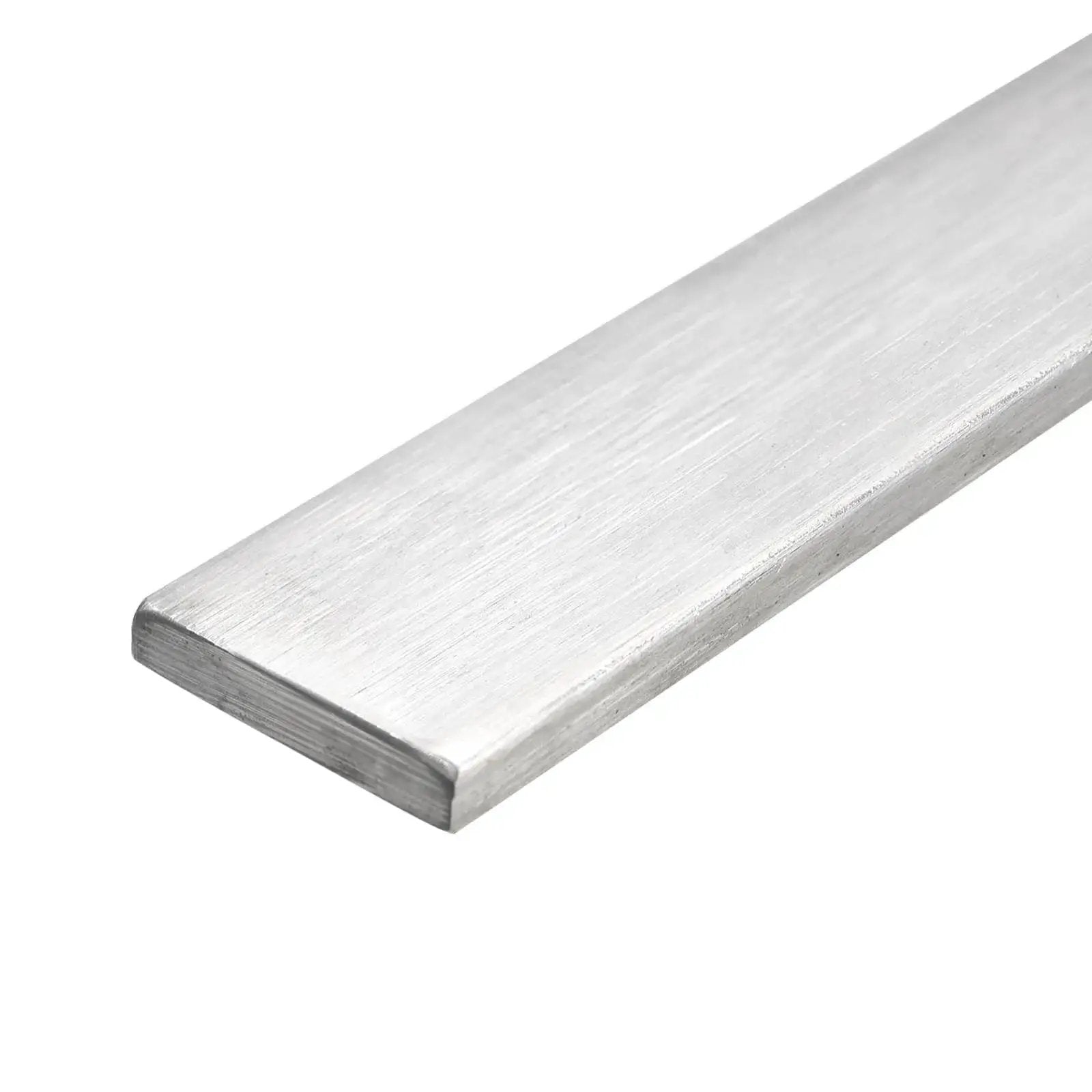Premium 304 Stainless Steel Flat Bar 1/8 Inch Thick 1 3/16 Inch Wide 11 3/4 Inch Long With Brushed Finish Trim Strips For Kitchen Upgrades DIY Crafts And Home Improvement Projects Uxcell shown from side view