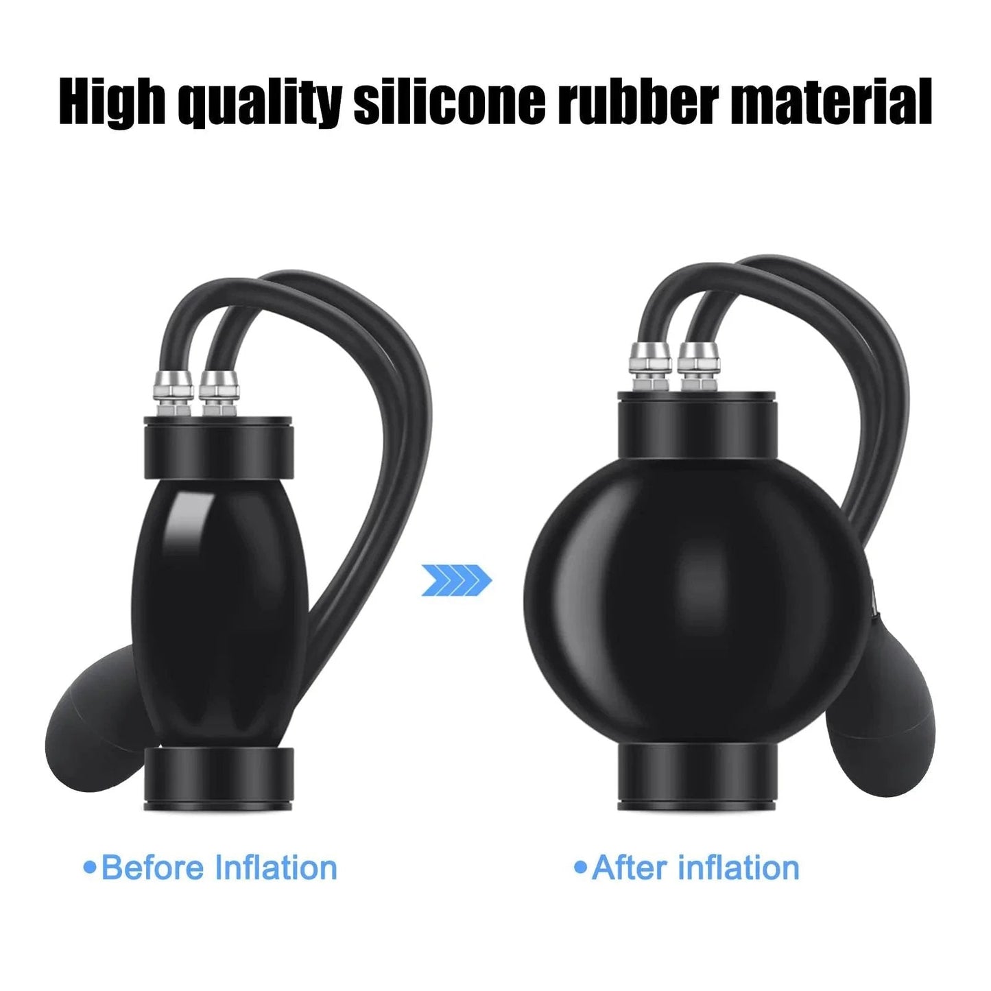 Universal Quick Intake Adapter From OBDMONSTER With Heavy Duty Sealed Expandable Bladder For Auto Air Intake And Exhaust Leak Testing before and after inflation