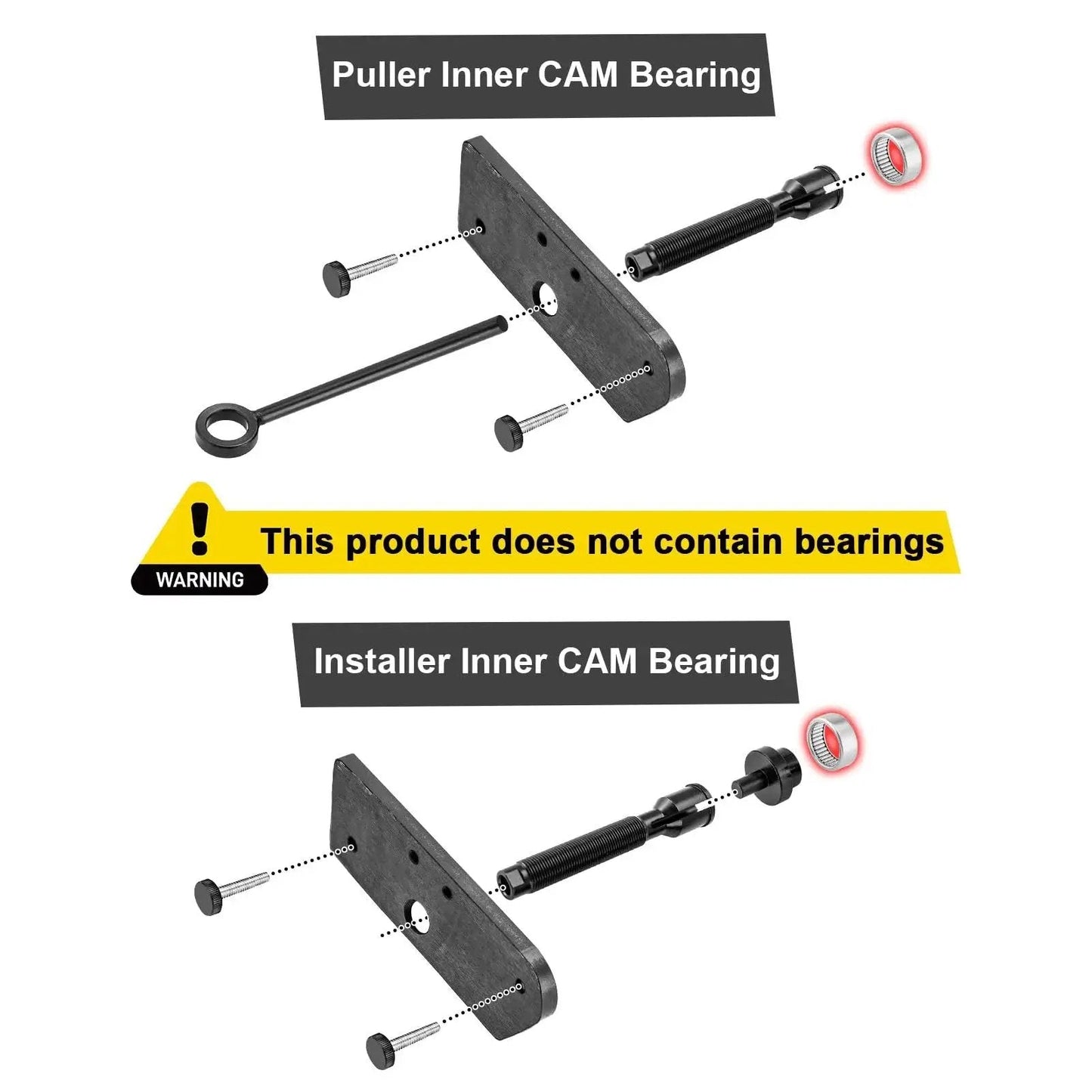 Inner Cam Bearing Installer And Camshaft Puller Tool For Harley Evolution Engines Kit Components Display