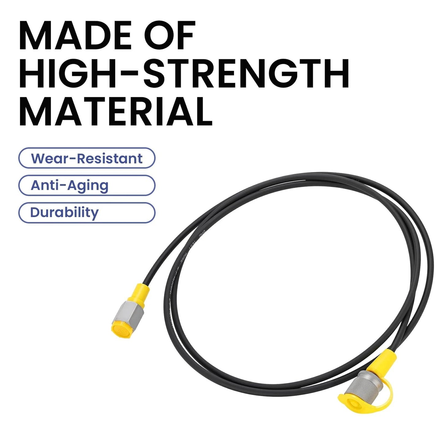 High Pressure Hydraulic Test Hose for 9000 PSI Systems With 630 BAR Working Pressure and 1600 BAR Burst, 1.6 Meter Length