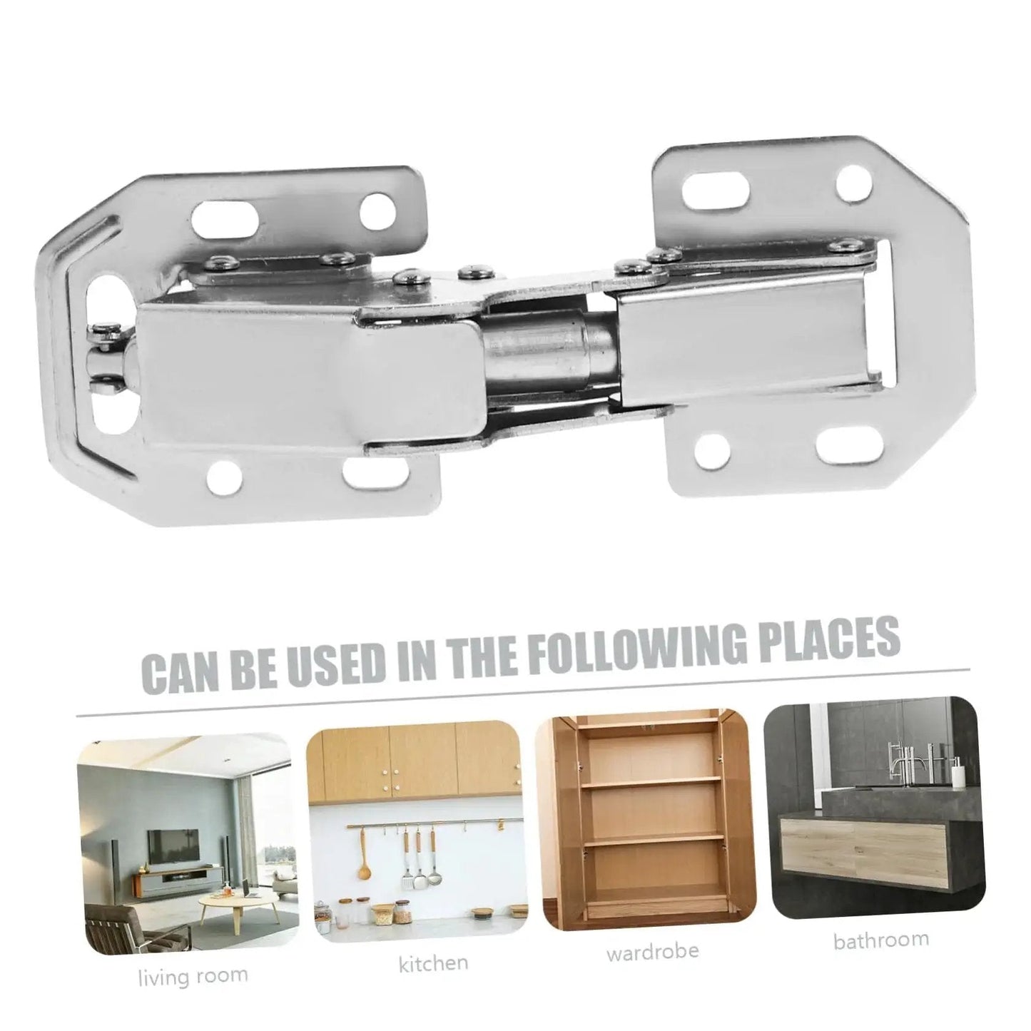Heavy Duty 2 Pack Silver Cabinet Hinges For Kitchen Cupboards And Wardrobes Thickened Bridge Design No Drilling Required