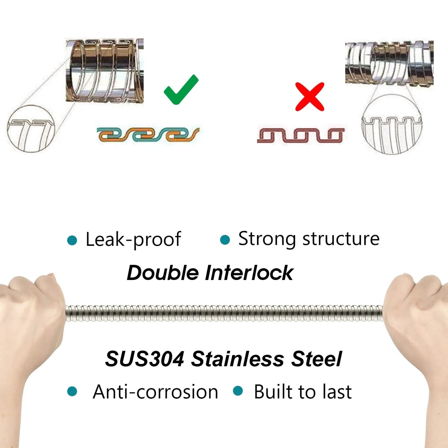 Ultra Flexible 79 Inch Stainless Steel Shower Hose With Brass Insert For Handheld Shower Heads, Brushed Nickel Finish