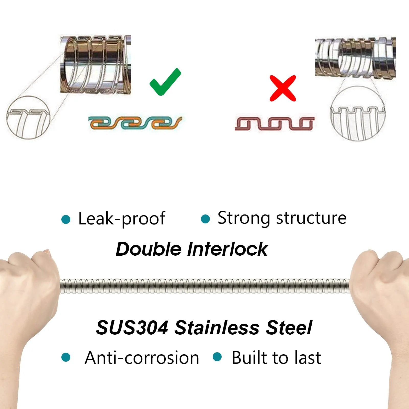 Ultra Flexible 79 Inch Stainless Steel Shower Hose With Brass Insert For Handheld Shower Heads, Brushed Nickel Finish