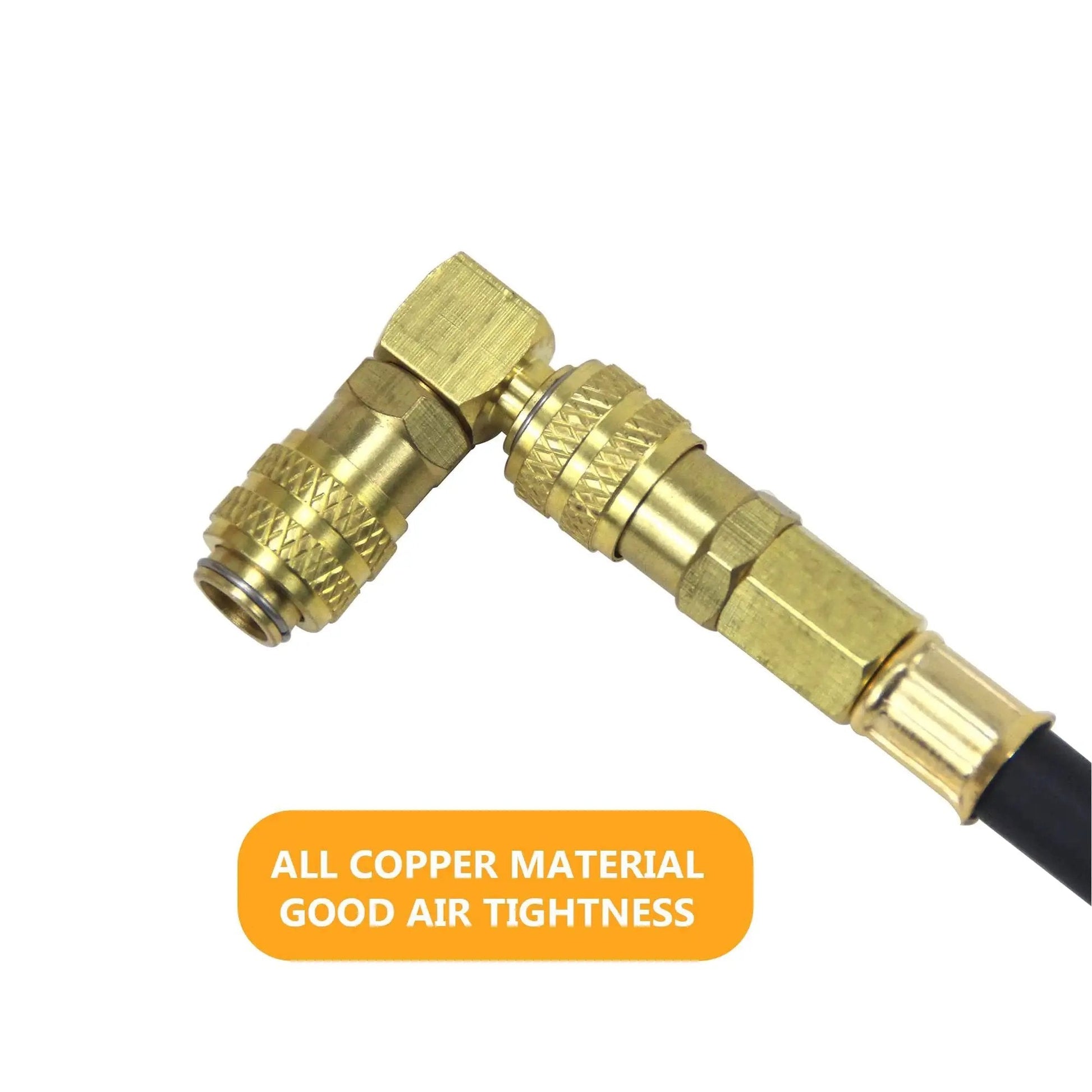 Pro Grade 0 To 140 PSI Oil Pressure Tester Gauge brass adapter showing all copper material for cars, ATVs, and trucks, good air tightness.