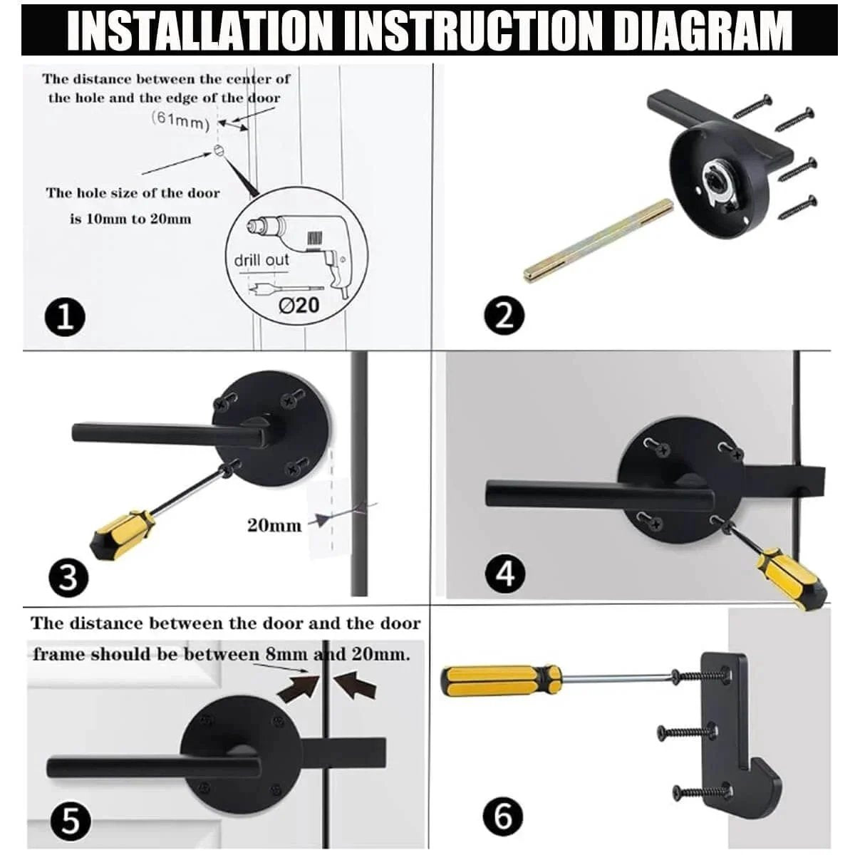 Installation guide for Double Sided Gate Latch for Wooden Fence And Wood Gate Heavy Duty Swinging Door Latch.