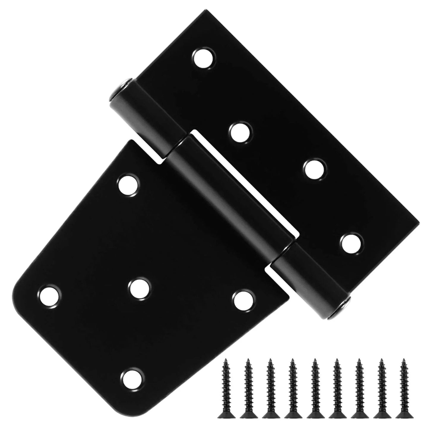 Heavy Duty Fence Gate Hinges 3.5 Inch By 4.5 Inch Black Exterior Outdoor Hinges with screws, for Wooden Fences, Barn, Double Doors