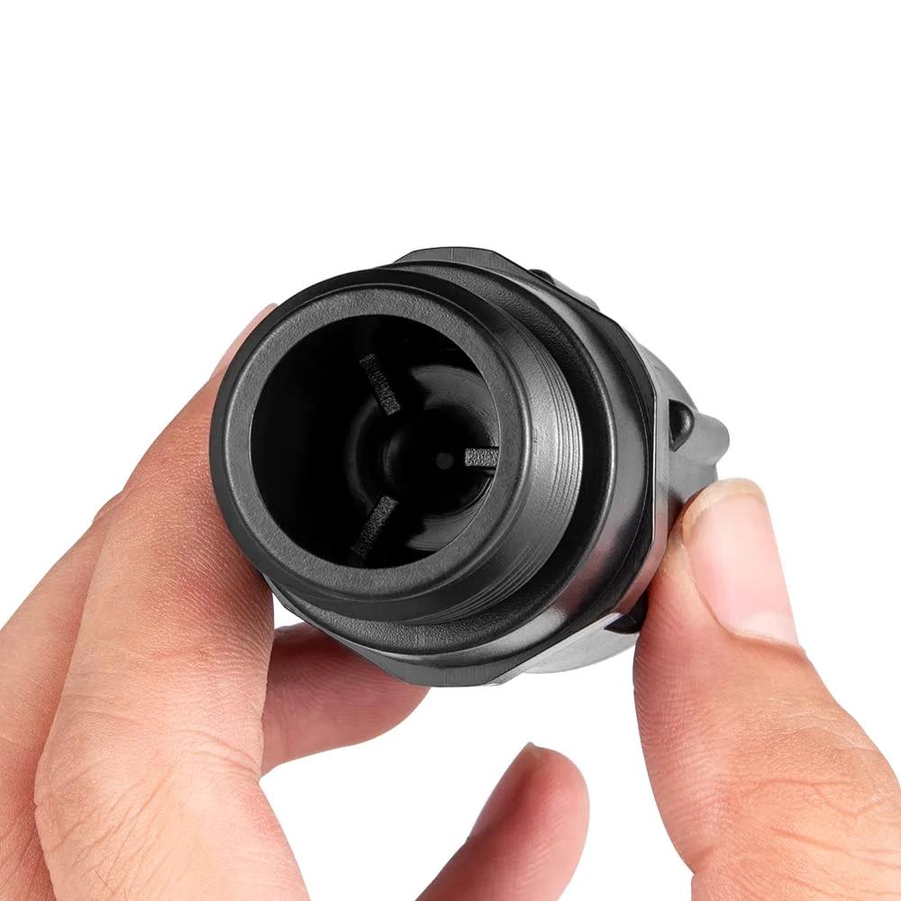 Close-up of Two Pack Garden Hose Pressure Regulator 25 PSI Three Quarter Inch Female Hose Thread Three Quarter Inch Male Hose Thread