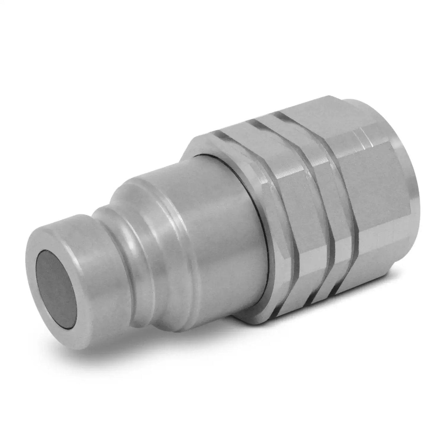Flat Face Three Quarters Inch NPT Hydraulic Quick Disconnect Couplers Set For Skid Steers With Dust Caps High Flow Performance And Easy Install View