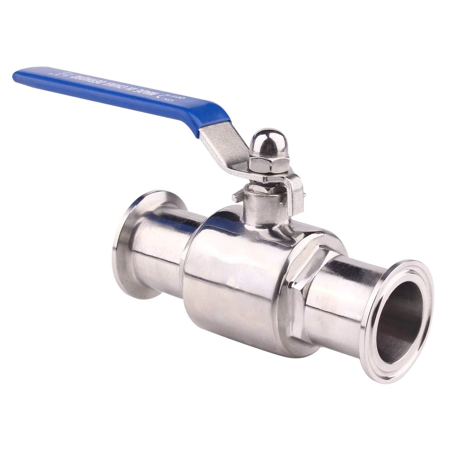 1.5 Inch Tri Clamp Ball Valve Stainless Steel 304 PTFE Lined, Sanitary Connection, Tube OD 1.5 Inch, 300 Degree Fahrenheit Max