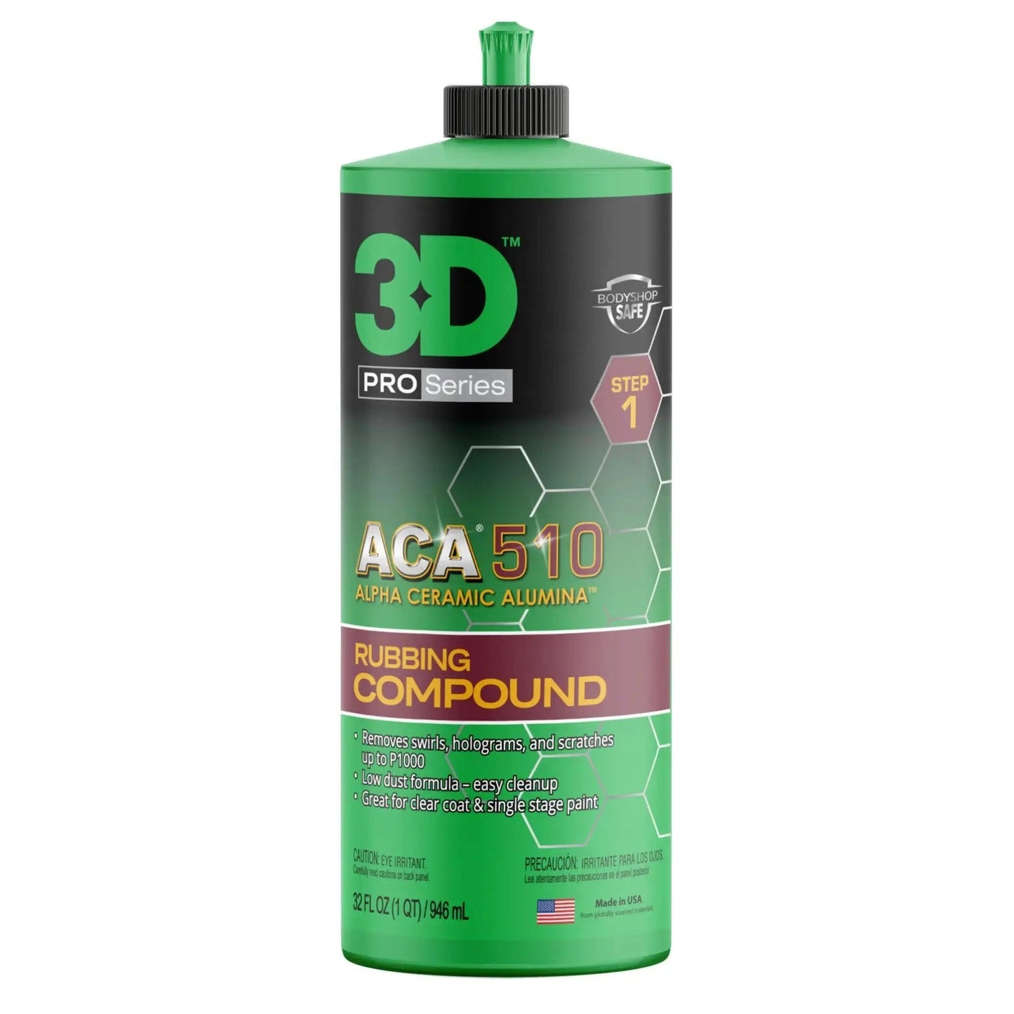 Front view of Fast Cutting Rubbing Compound For Paint Correction With Alpha Ceramic Alumina, 32 oz bottle