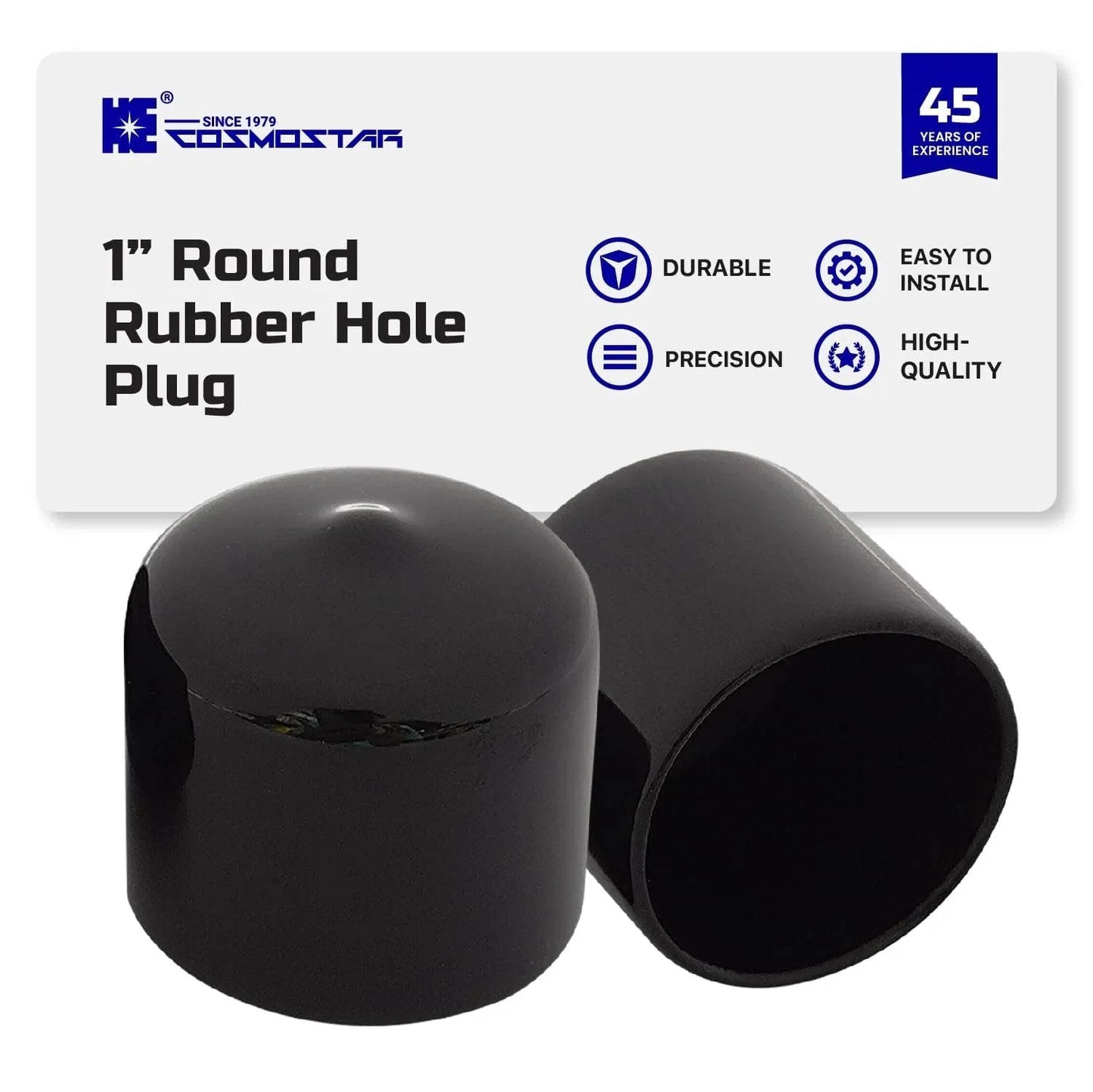 1 Inch Round Rubber Hole Plugs End Caps For Metal Tubing Fences And Furniture Legs Durable Black Floor Protection