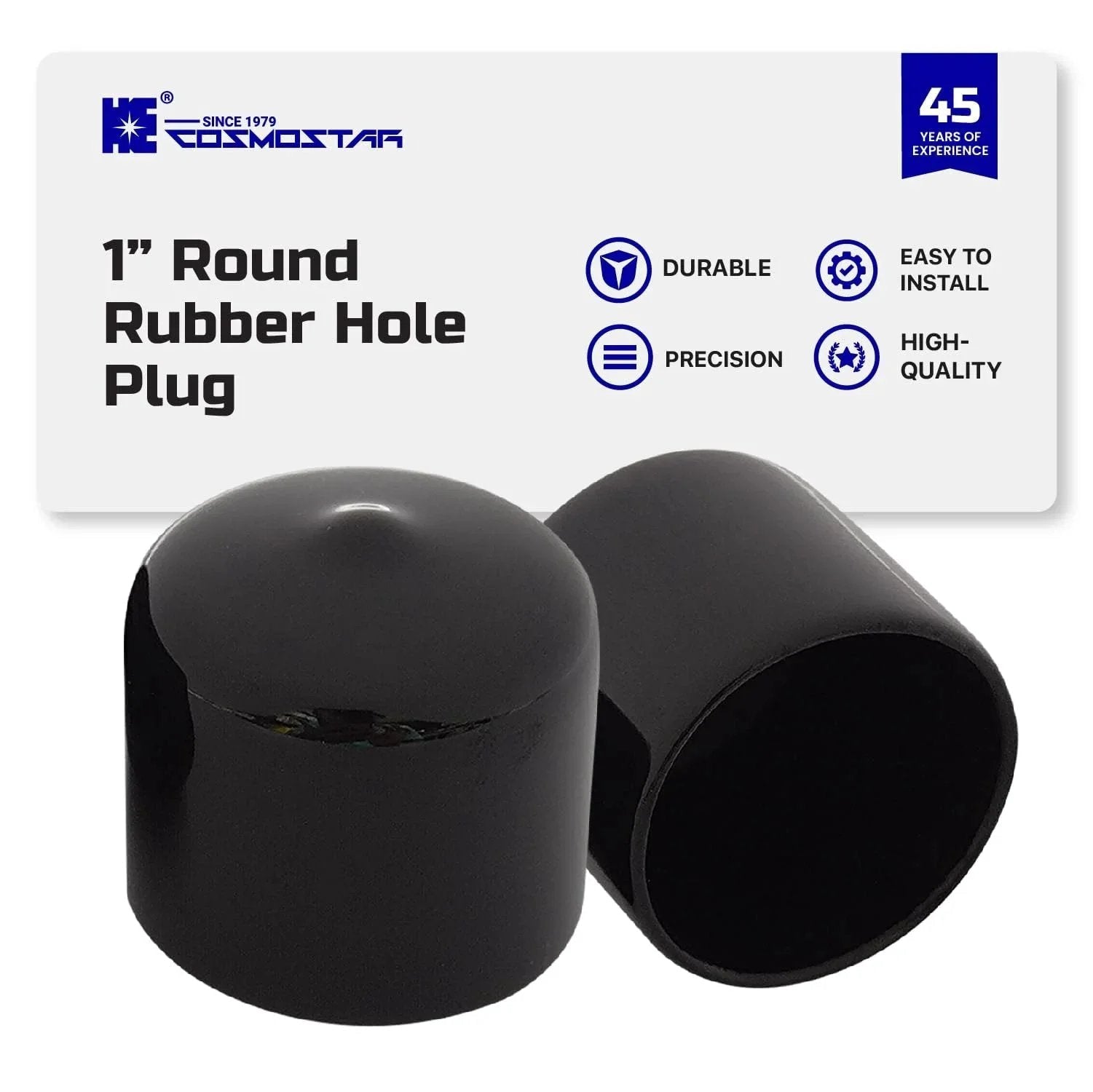 1 Inch Round Rubber Hole Plugs End Caps For Metal Tubing Fences And Furniture Legs Durable Black Floor Protection