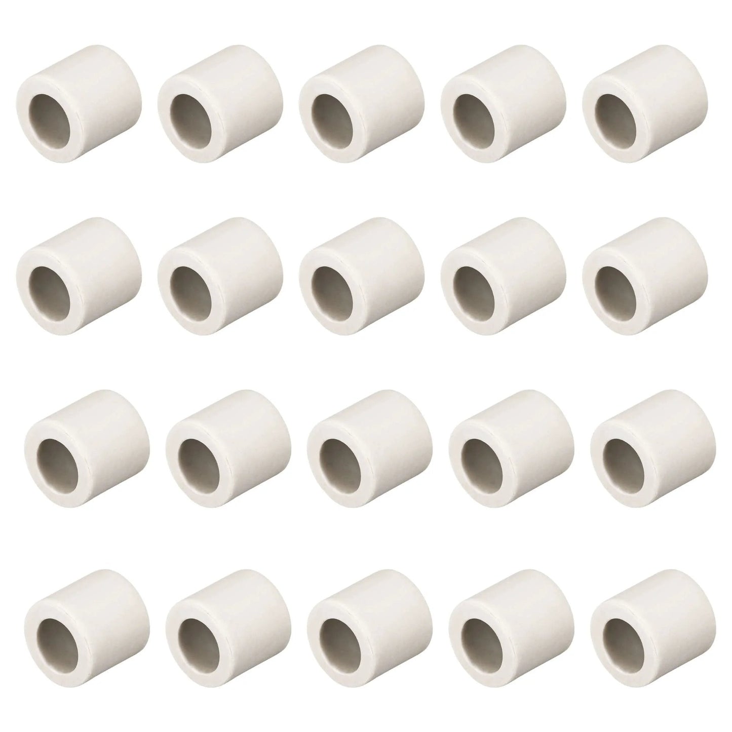 High Temp Ceramic Tube Insulated Wire Bundle 20Pc Set, 8Mm Bore, 12Mm Length, 13Mm Outer Diameter, Heat Shield For Electronics Up To 1600C 2912F