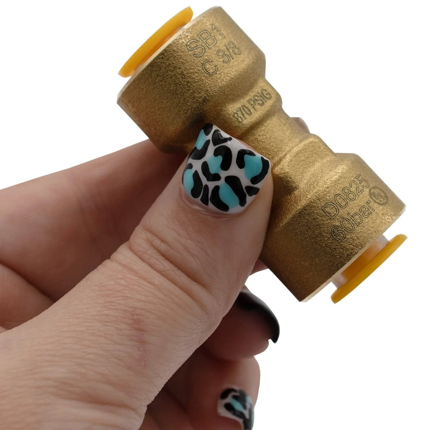 Three Eighth Inch Quick Connect Brass Coupler SB1 Easy Install For HVAC Systems No Brazing Tools Or Purge Needed C3771 Brass Body