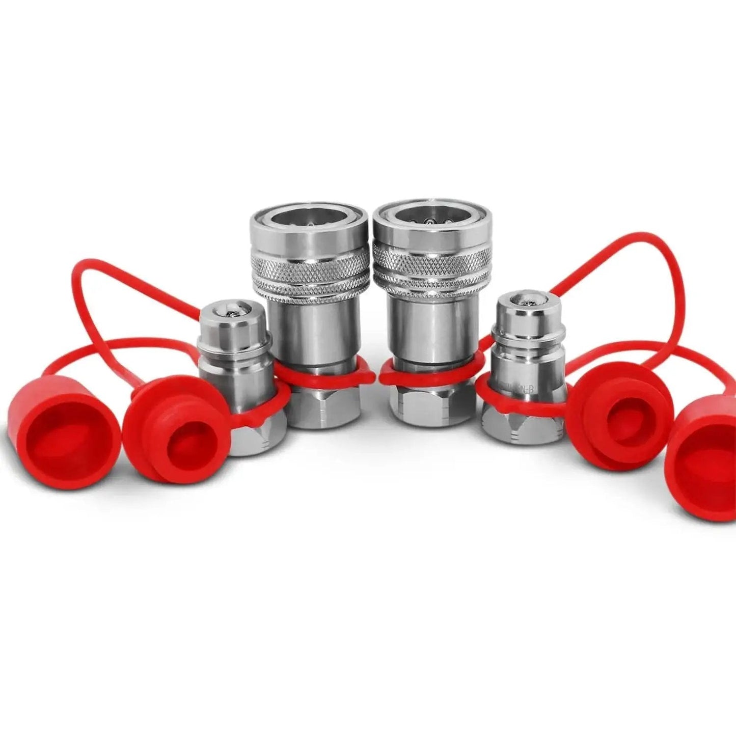 ISO 5675 1/2 Inch Ag Hydraulic Quick Connect Tractor Couplers Ball Valve Pioneer Style With Dust Caps 2 Sets