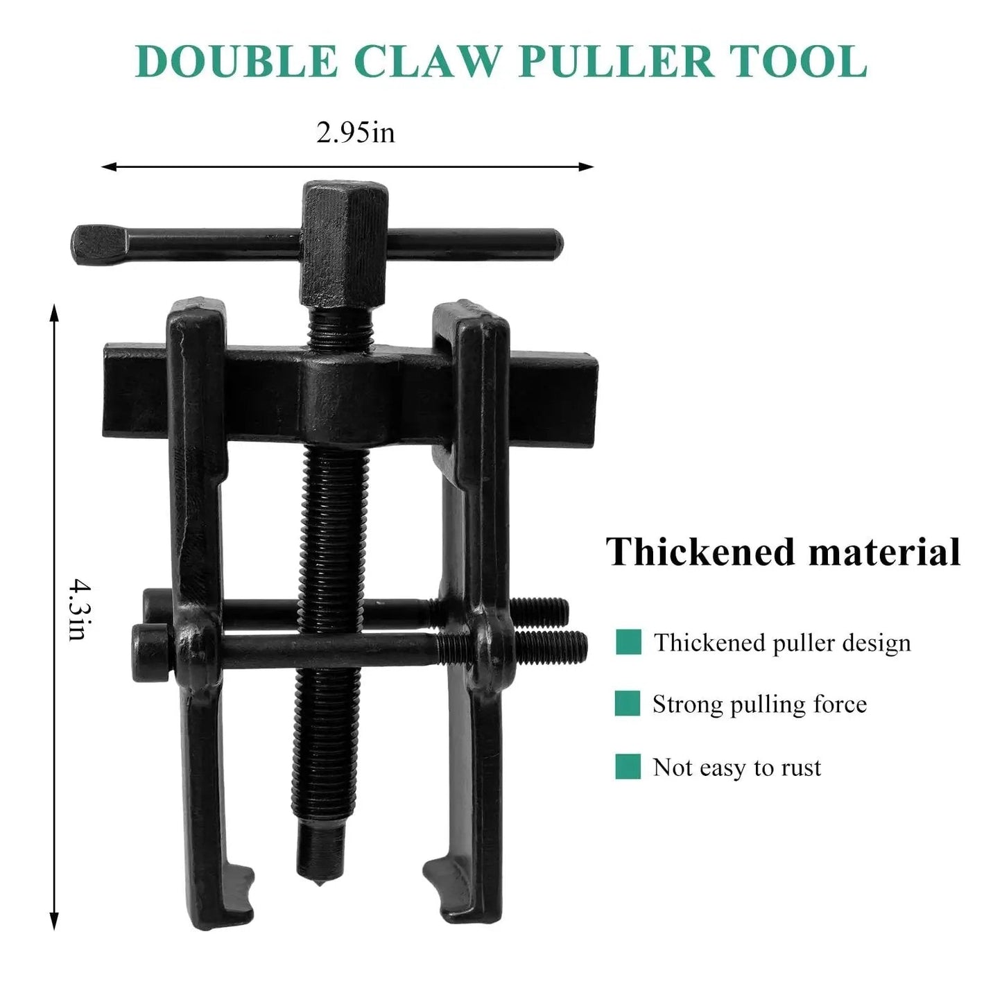4 Inch Two Jaw Gear Puller With Adjustable Jaws For Auto Maintenance And Flywheel Removal, Durable Carbon Steel Construction