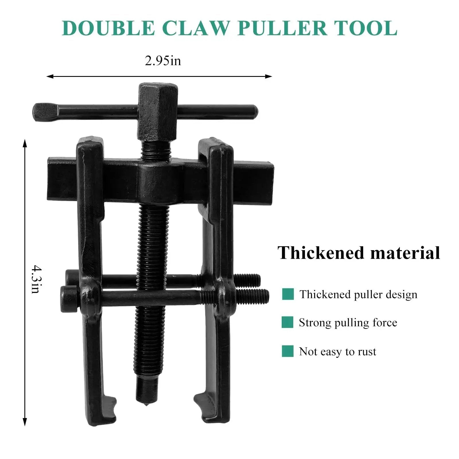 4 Inch Two Jaw Gear Puller With Adjustable Jaws For Auto Maintenance And Flywheel Removal, Durable Carbon Steel Construction