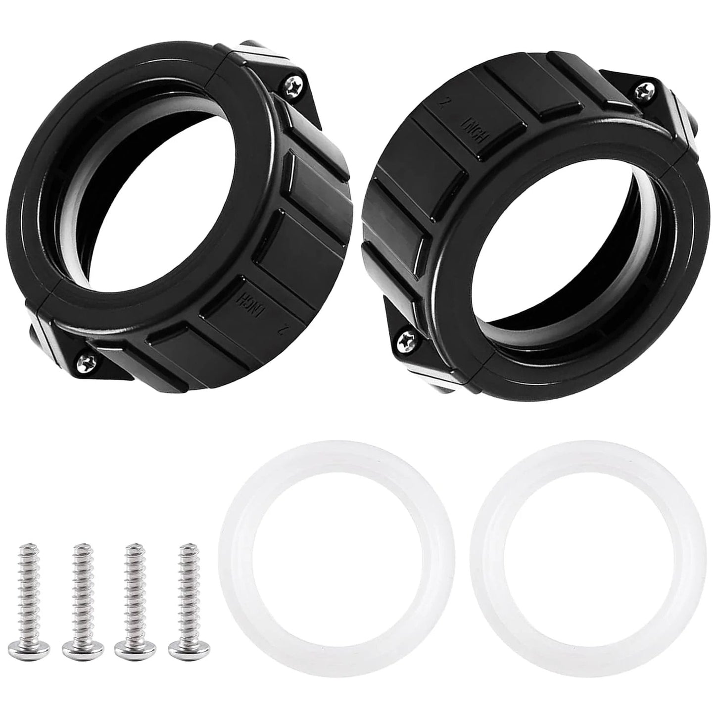 2 Inch Spa Hot Tub Heater Split Nut Unions With Screws And Gasket Replacement Parts For Balboa Gecko Heater Assemblies Includes 2 Split Nuts Hardware And Install Help Compatible With 0121109020