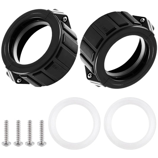 2 Inch Spa Hot Tub Heater Split Nut Unions With Screws And Gasket Replacement Parts For Balboa Gecko Heater Assemblies Includes 2 Split Nuts Hardware And Install Help Compatible With 0121109020