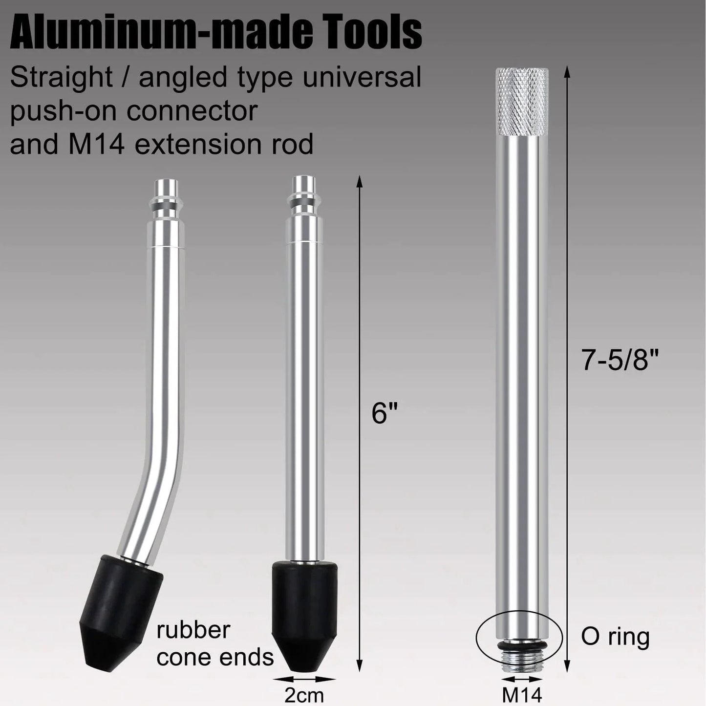 Aluminum push-on connector and M14 extension rod for Leak Down Tester Kit For Cars And Small Engines With Dual Gauge Pressure Readout Garage Grade Extension Rods And 3 In 1 Cylinder Diagnostic Tool For Accurate Compression Checks And Leakage Rate Testing Blue