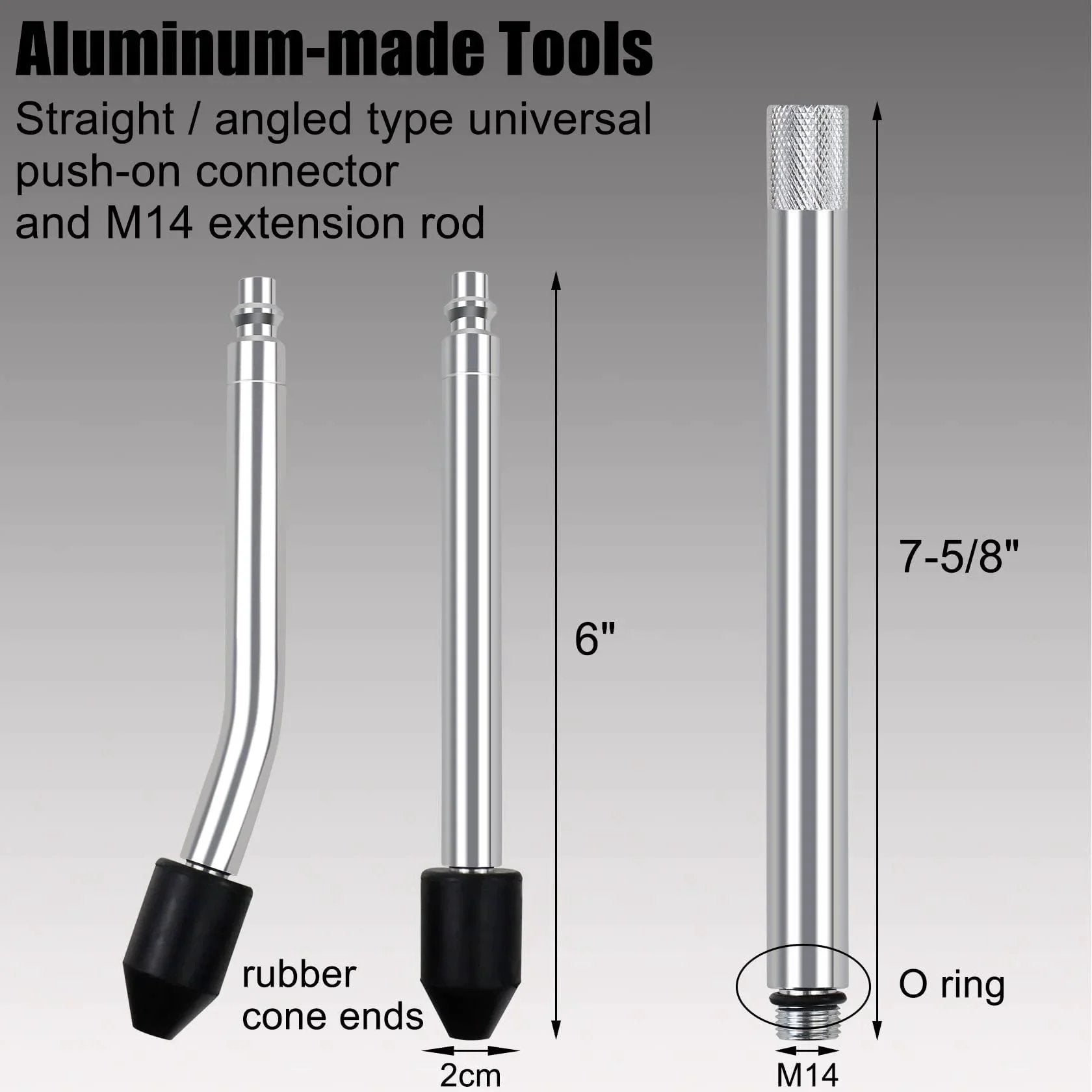 Aluminum push-on connector and M14 extension rod for Leak Down Tester Kit For Cars And Small Engines With Dual Gauge Pressure Readout Garage Grade Extension Rods And 3 In 1 Cylinder Diagnostic Tool For Accurate Compression Checks And Leakage Rate Testing Blue