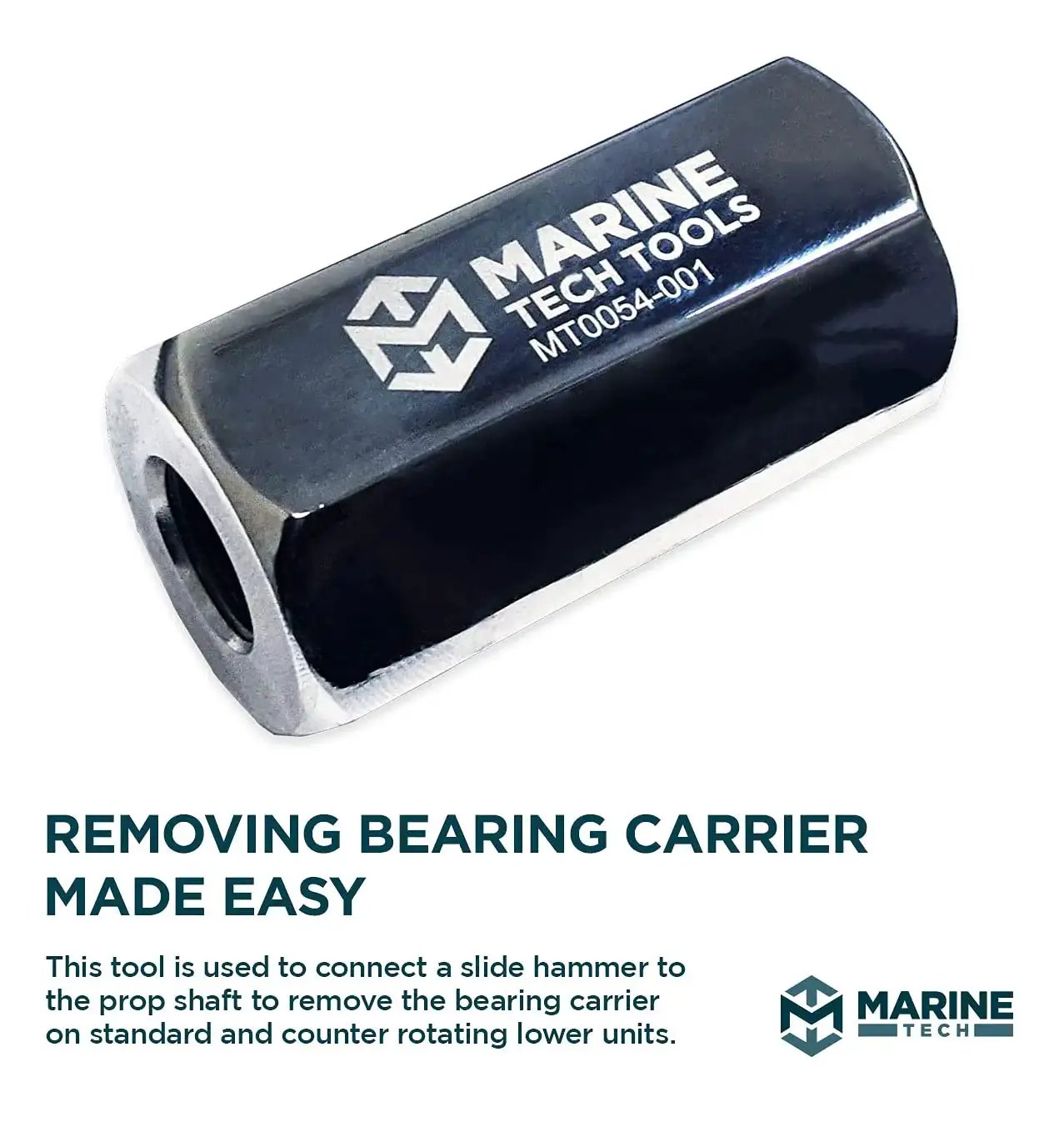 Prop Shaft And Bearing Housing Remover Tool For Outboard Motors Compatible With Suzuki 40 To 300 HP Yamaha 115 To 350 HP And Honda 75 To 250 HP Includes Slide Hammer Connection For Bearing Carrier Removal Equivalent Yamaha YB 06335, close-up view.