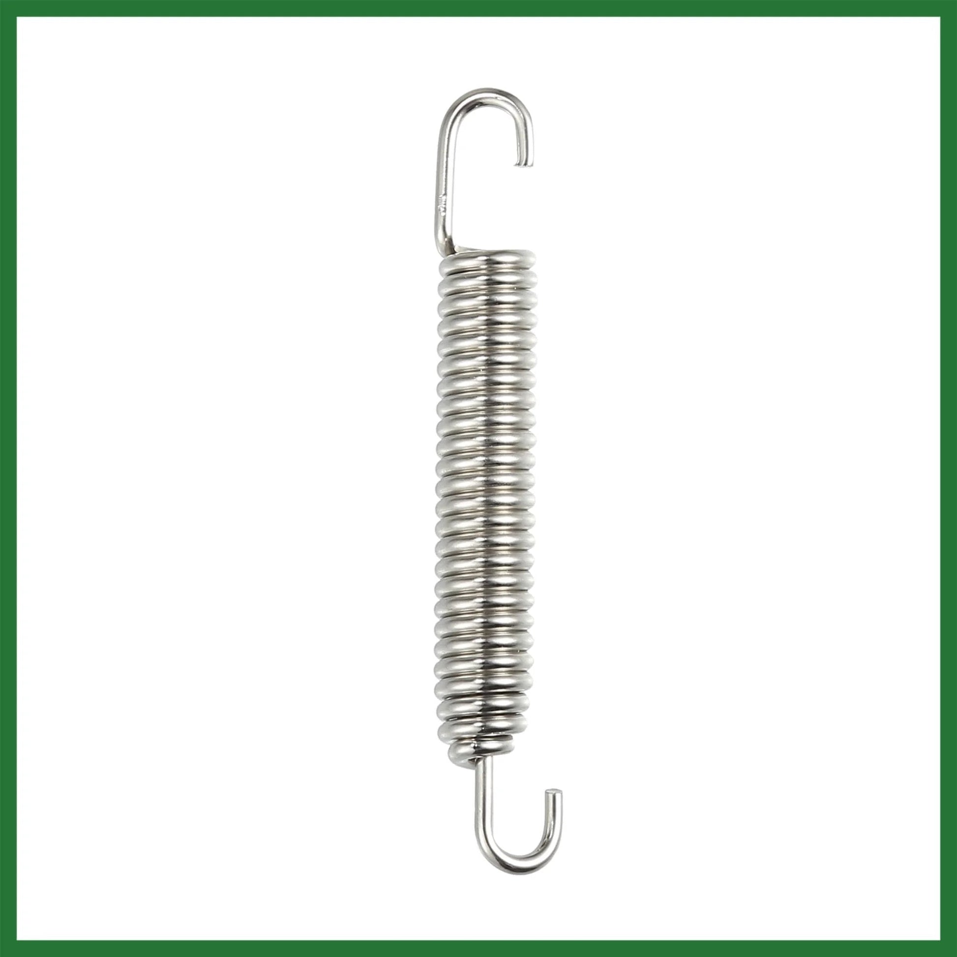 Must Have Universal Motorcycle Exhaust Pipe Spring Set, 2 Pieces, 80mm Total Length, 58mm Spring, 9mm Diameter, Stainless Steel, Side View