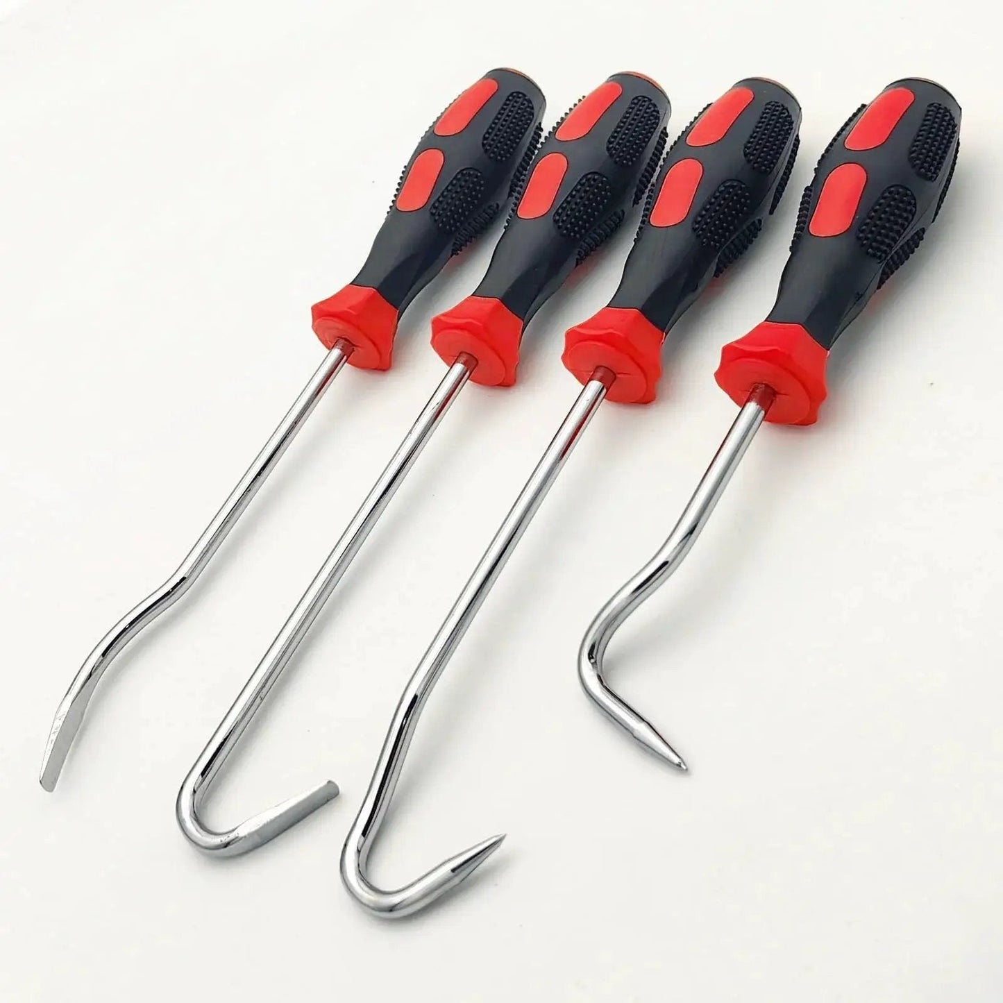 Radiator Hose Removal Tools Set With 8 And 10 Inch Picks 4 Pack Hose Pullers shown in a row on white background