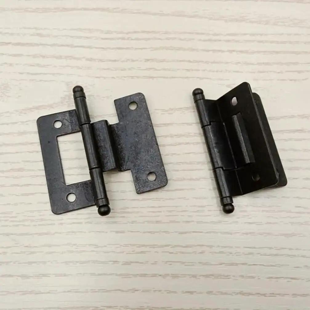Beefy 10 Pack Cabinet Door Hinges For Residential Doors Built From Solid Iron With Smooth Burr Free Edges on a wooden surface
