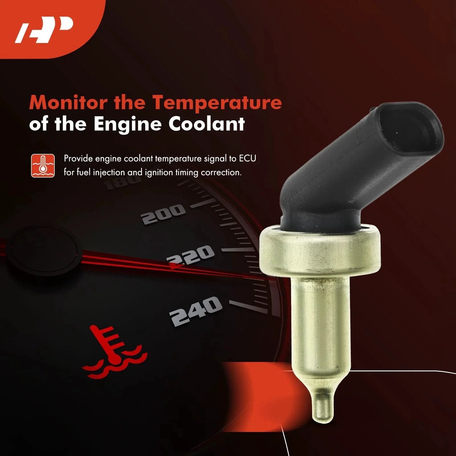 Coolant Temperature Sensor For Mini Cooper 2013 2014 2015 2016 Replacement Compatible With Cooper 1.5L 1.6L 2.0L Engines