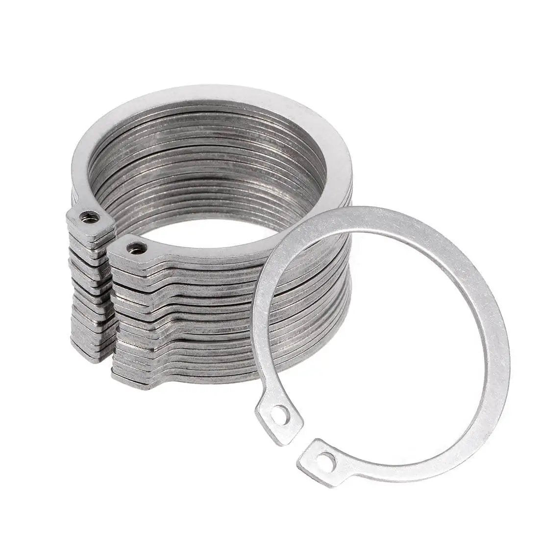 49mm External Circlip Retaining Ring Set For Shafts In 304 Stainless Steel 20 Pieces Outer 49mm Inner 41.5mm Thickness 1.5mm Snap Rings
