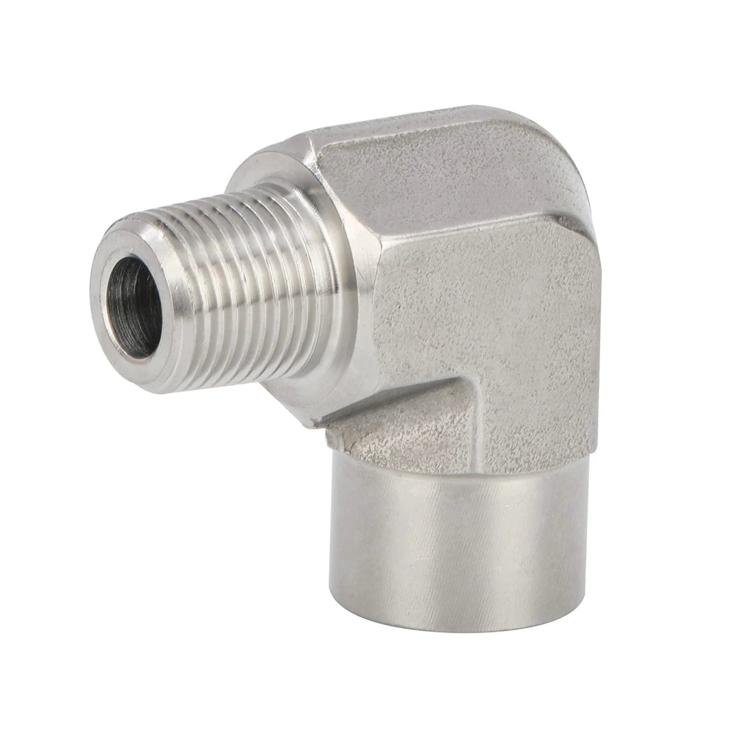 Stainless Steel 304 Forged Pipe Fitting 90 Degree Street Elbow 1/4 NPT Female To 1/4 NPT Male Built Tough High Pressure Heavy Duty