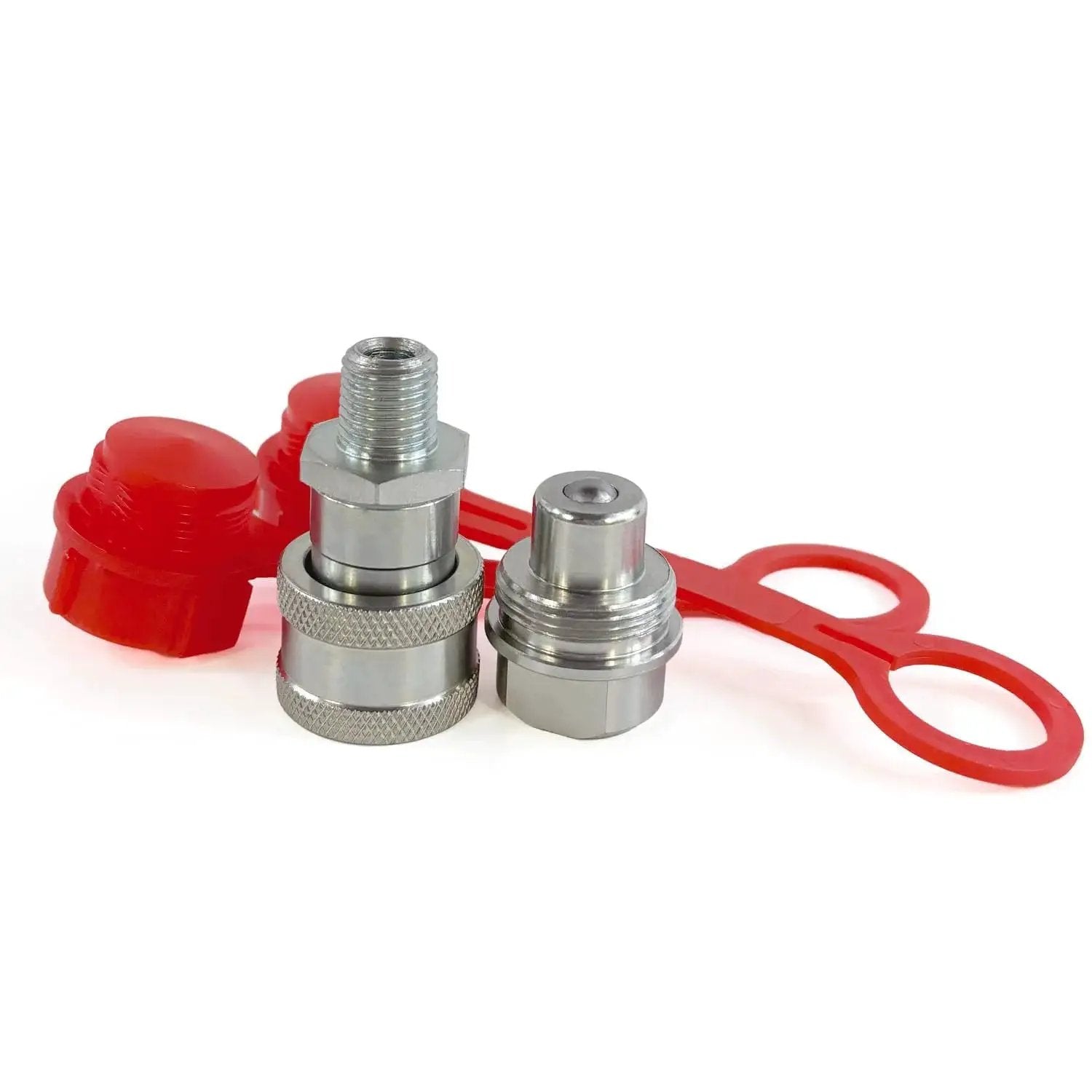 Pro Grade One Quarter Inch NPT High Pressure Hydraulic Quick Coupler Set For Ten Thousand PSI Systems With Ball Valve ISO 14540