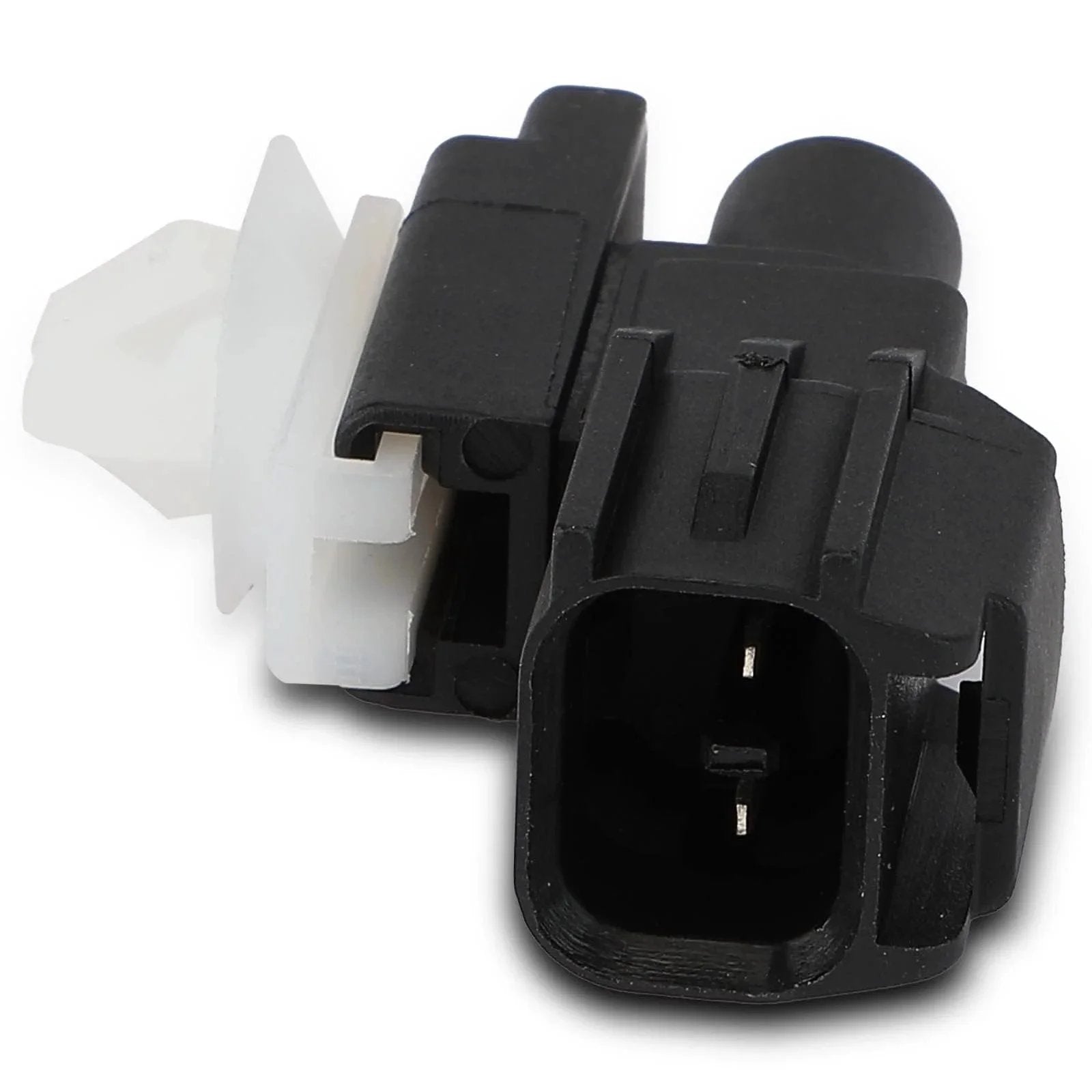 Air Temperature Sensor Replacement For Cars And SUVs Fits Toyota Camry RAV4 Corolla Prius Tacoma Highlander Tundra Subaru Outback Legacy Mitsubishi Lancer Montero Cadillac Scion Lexus And More Plug And Play Easy Install showing black and white plastic components.
