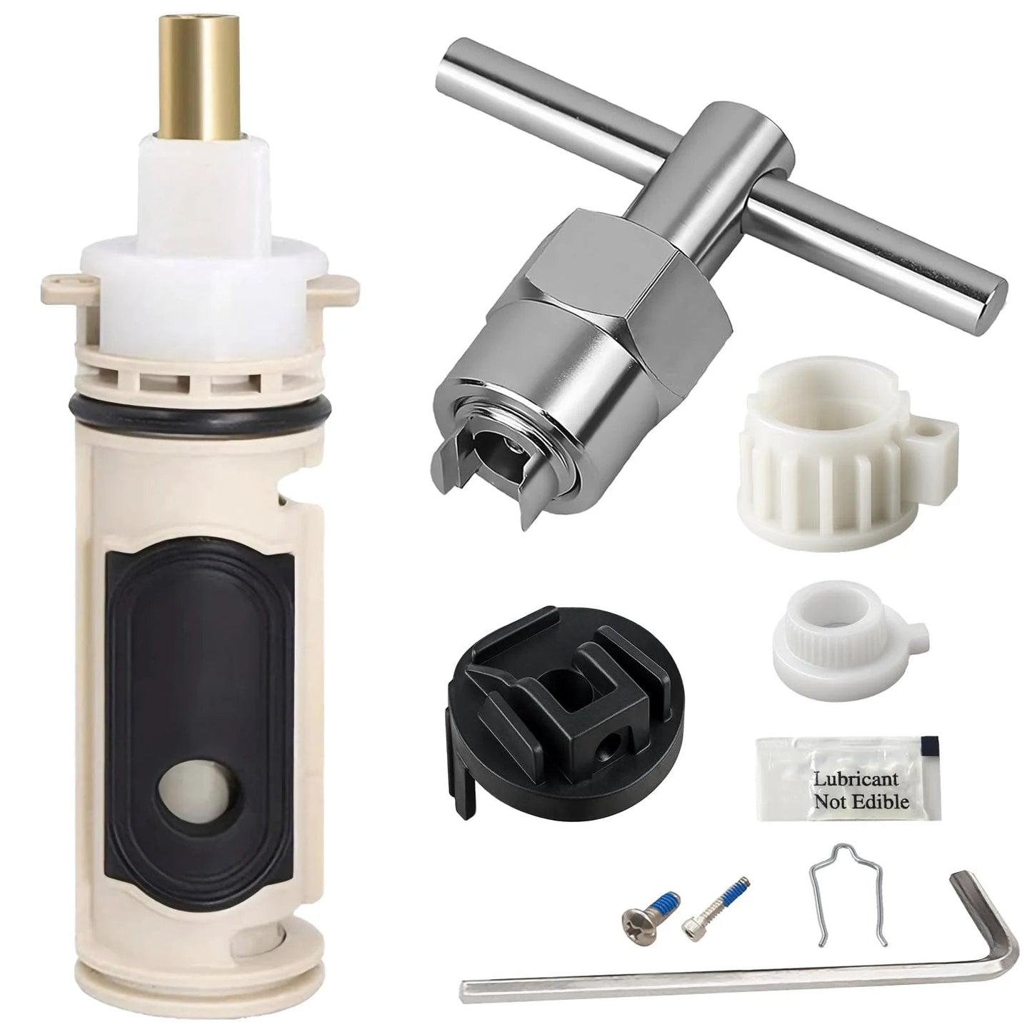 Universal Moen 1222 Cartridge Kit Replacement With Removal Tool And Handle Adapter 116653 For Posi Temp Shower Repair, Easy DIY Install