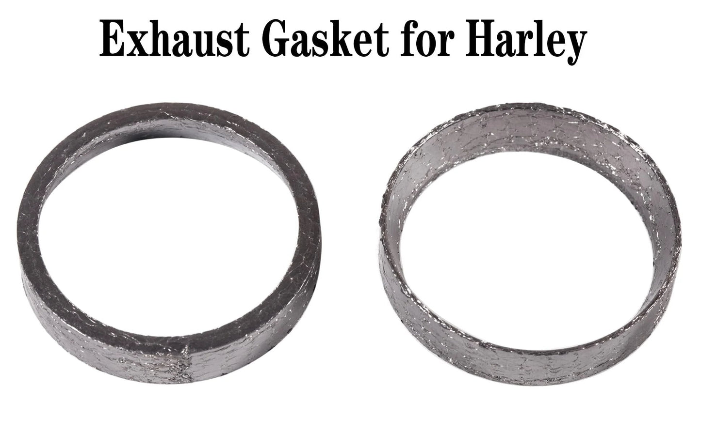 Graphite And Steel Mesh Exhaust Gasket Sheets 48mm Inner Diameter 2 Pcs For Harley Davidson Sportster Dyna Softail Touring Evo 1984 Onward With Top Notch Seal And Crush Resistance