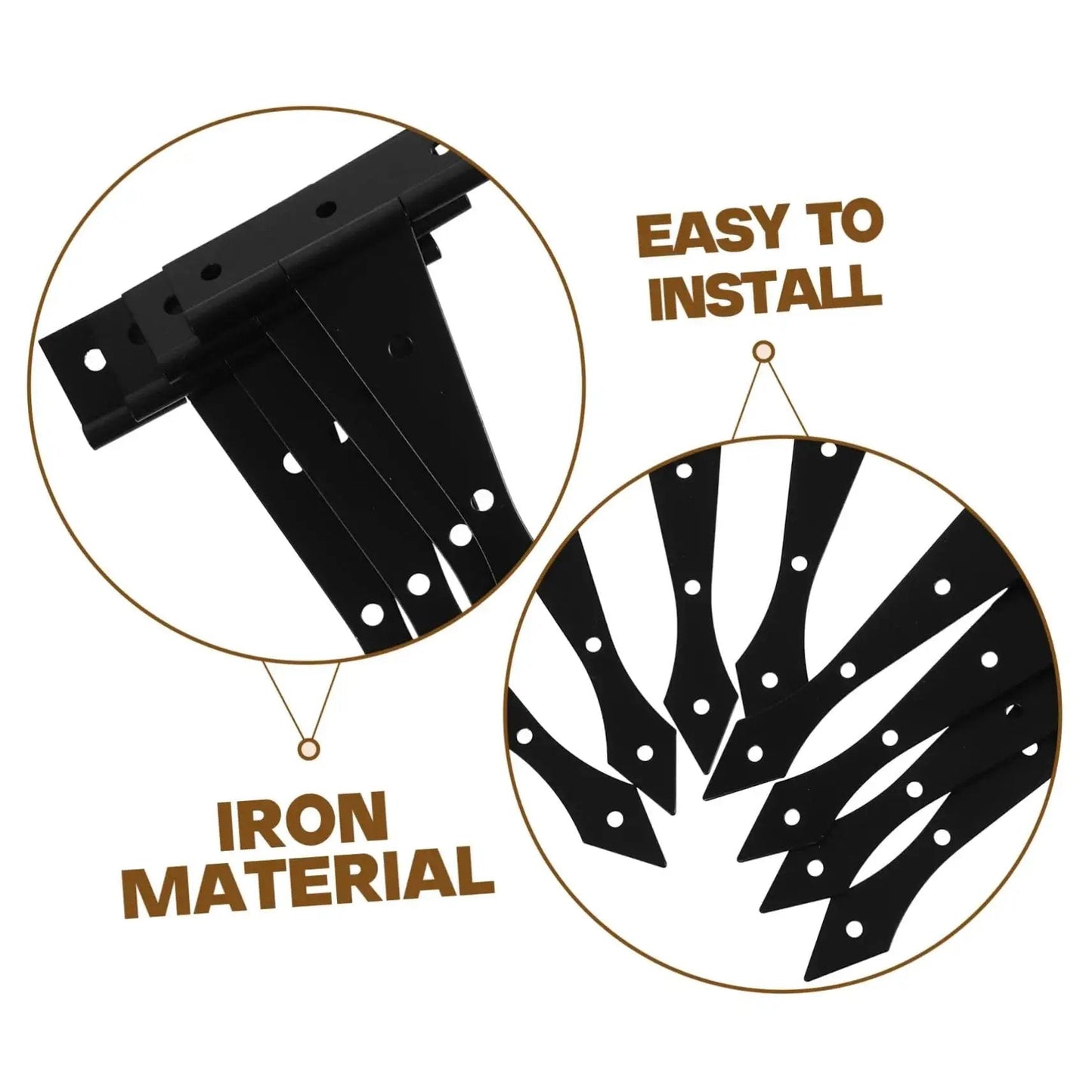 Heavy Duty Iron Cabinet Hinges 8 Pack For Residential Doors High Load Bearing Capacity With Smooth Burr Free Edges